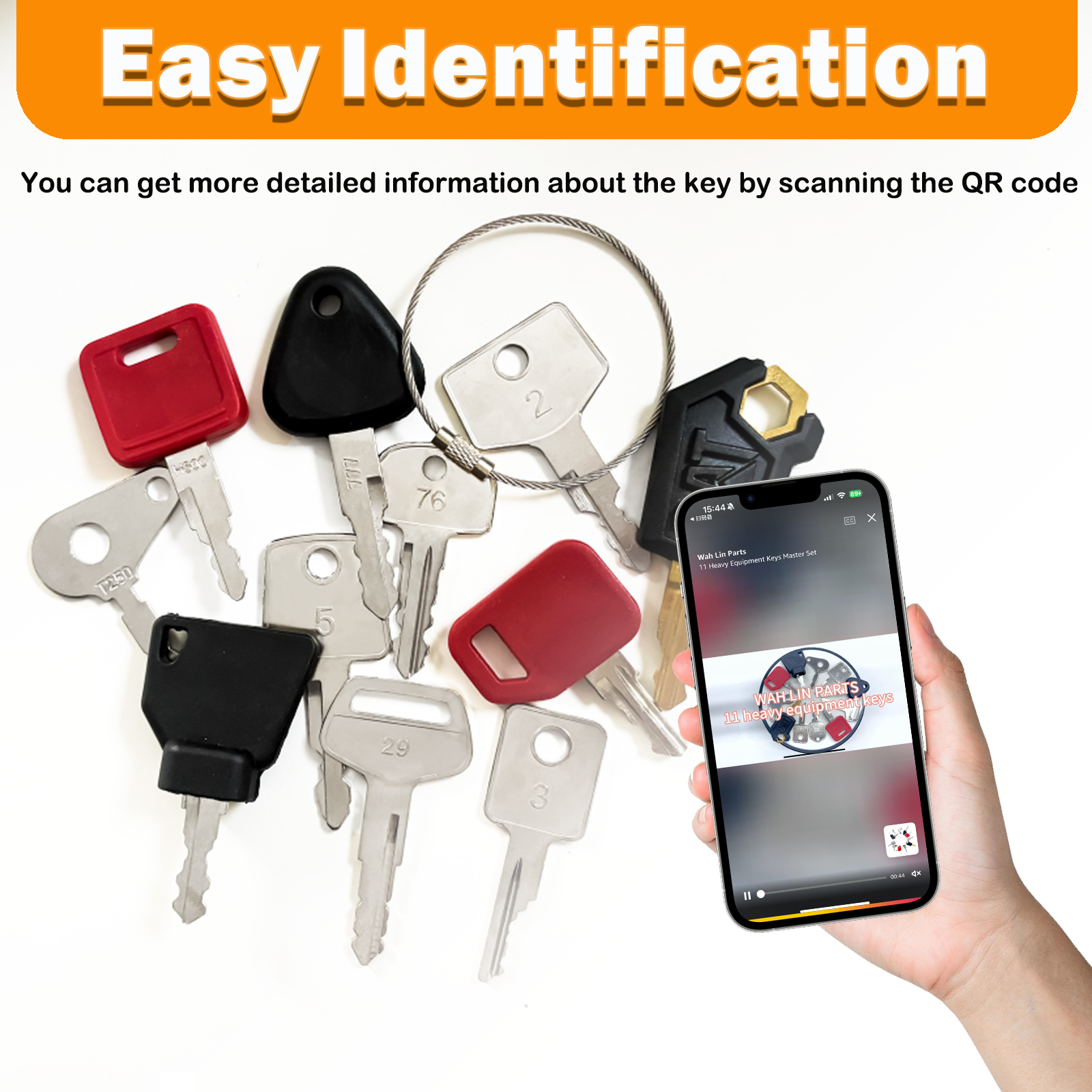 11 Heavy Equipment Master Keys Construct Machine Keys for Cat 5P8500 JCB 14607JD Hyster 166 Komatsu 787 ForkliftsToyota Bobcat JLG