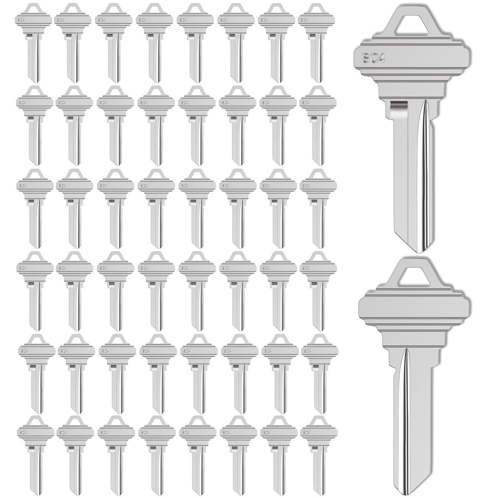 SC4 Key Blanks, Pack of 50 Uncut SC4 (6SH1) Blank Keys for Home and Professional Use, Copper Structures Blank Keys(SC4)