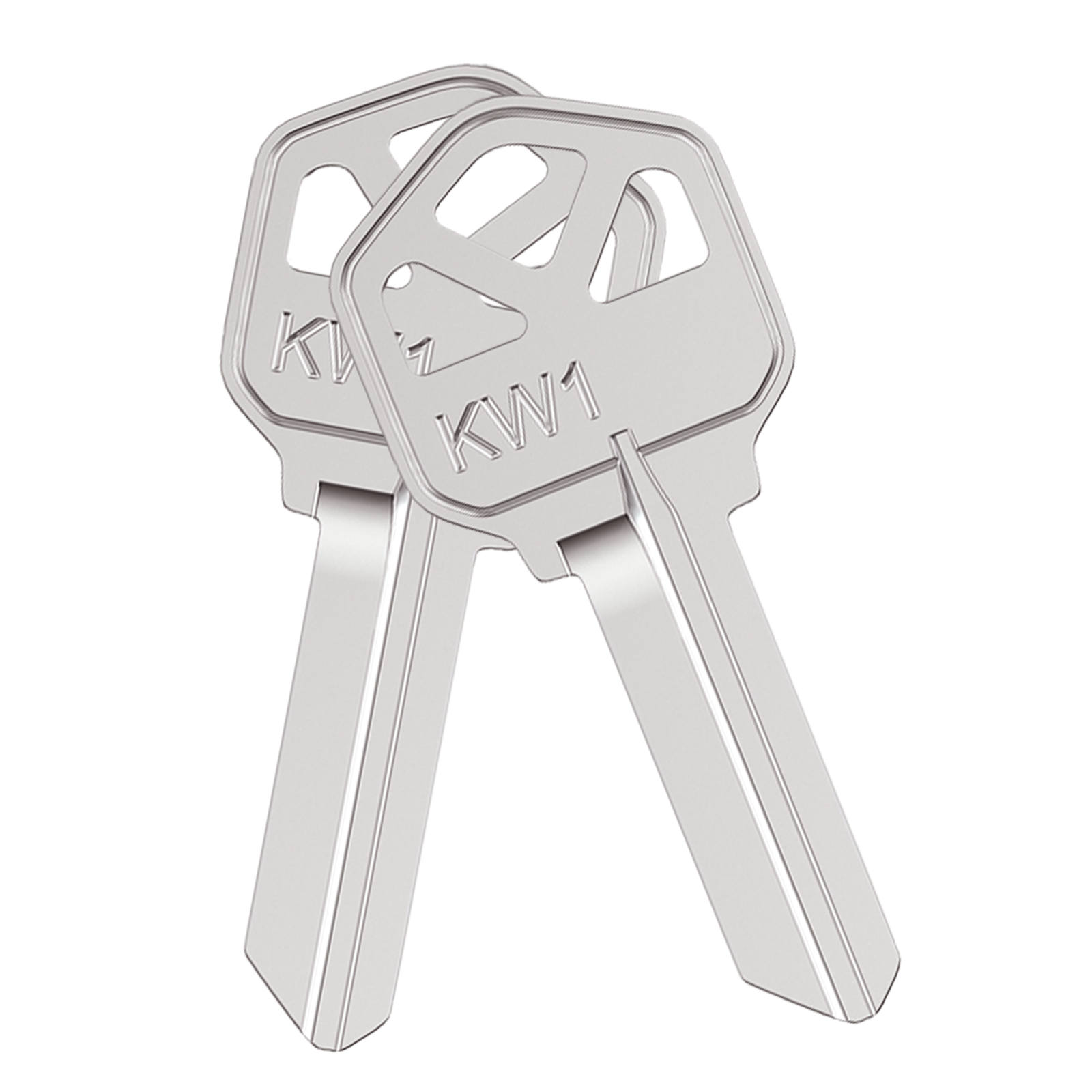 KW1 Blank Key Blanks, Pack of 100 Uncut Blank Keys in Premium Brass, Copper Structures Blank Keys