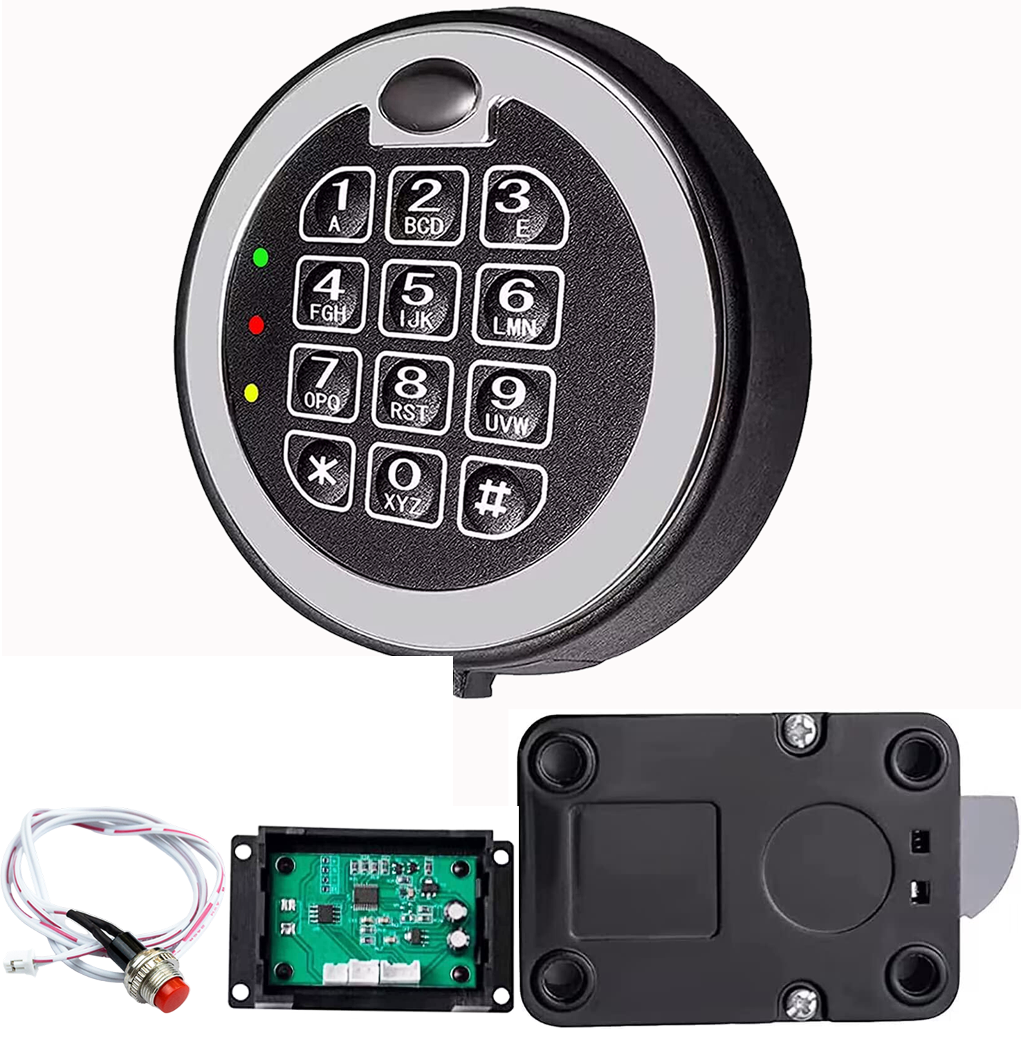 Fireproof Gun Safe Lock Replacement with Swing Bolt Lock, 5 User Code and 1 Master Code Chrome Electronic Digital Keypad Electronic Safe Lock for Safe Box Lock