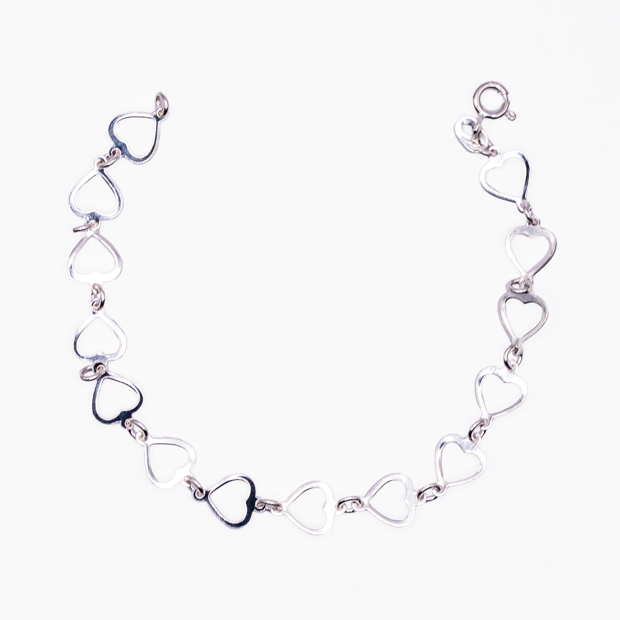 Pulseira Coração Vazado Prata 