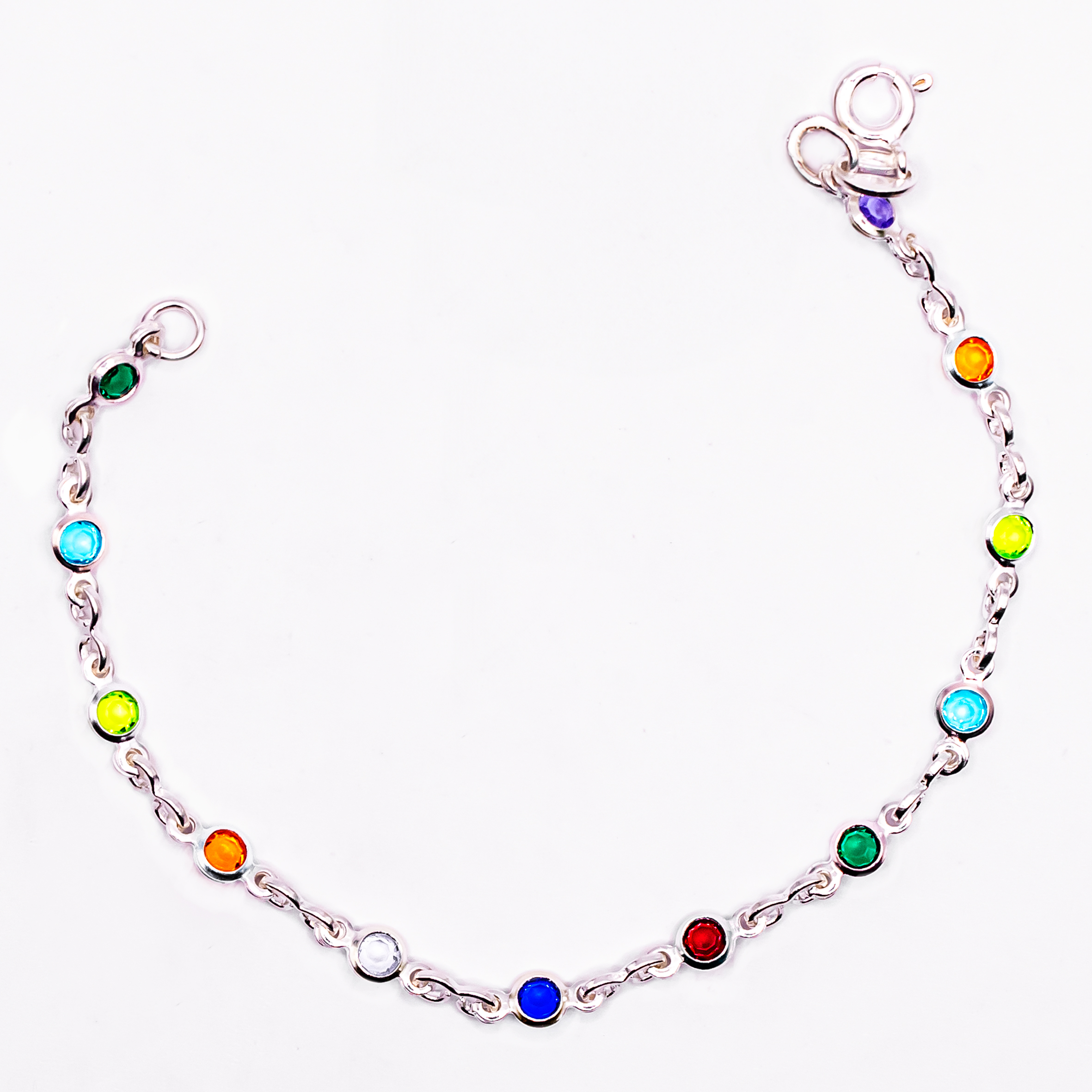 Pulseira Prata Colorida 