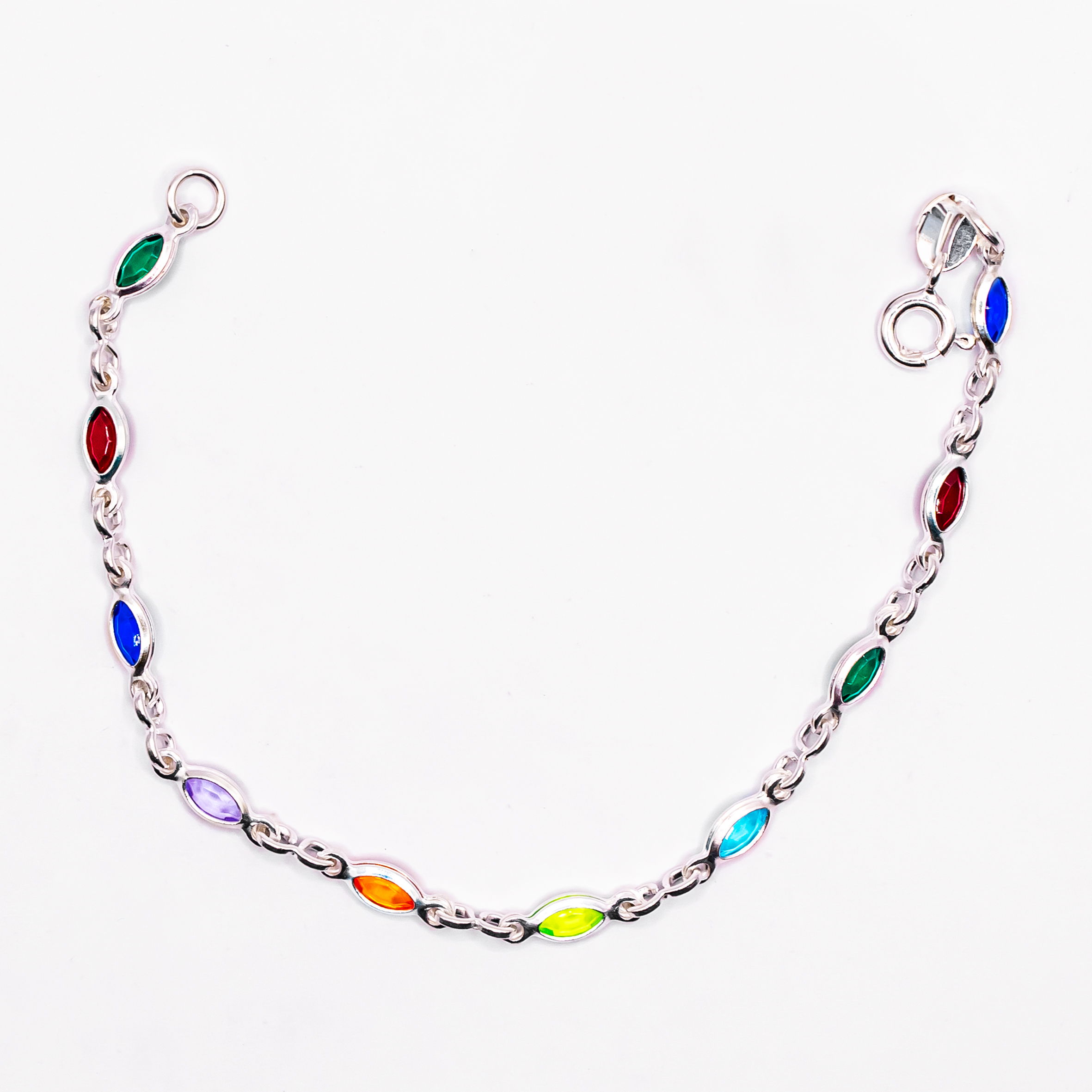 Pulseira Prata Colorida 