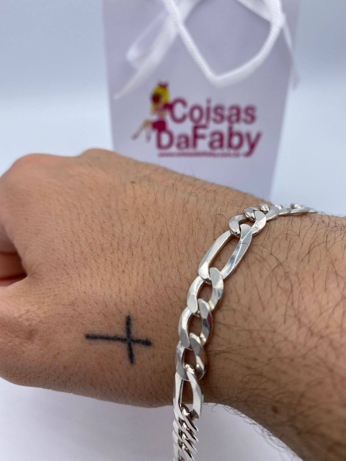 Pulseira Prata   Masculina 3x1 5mm