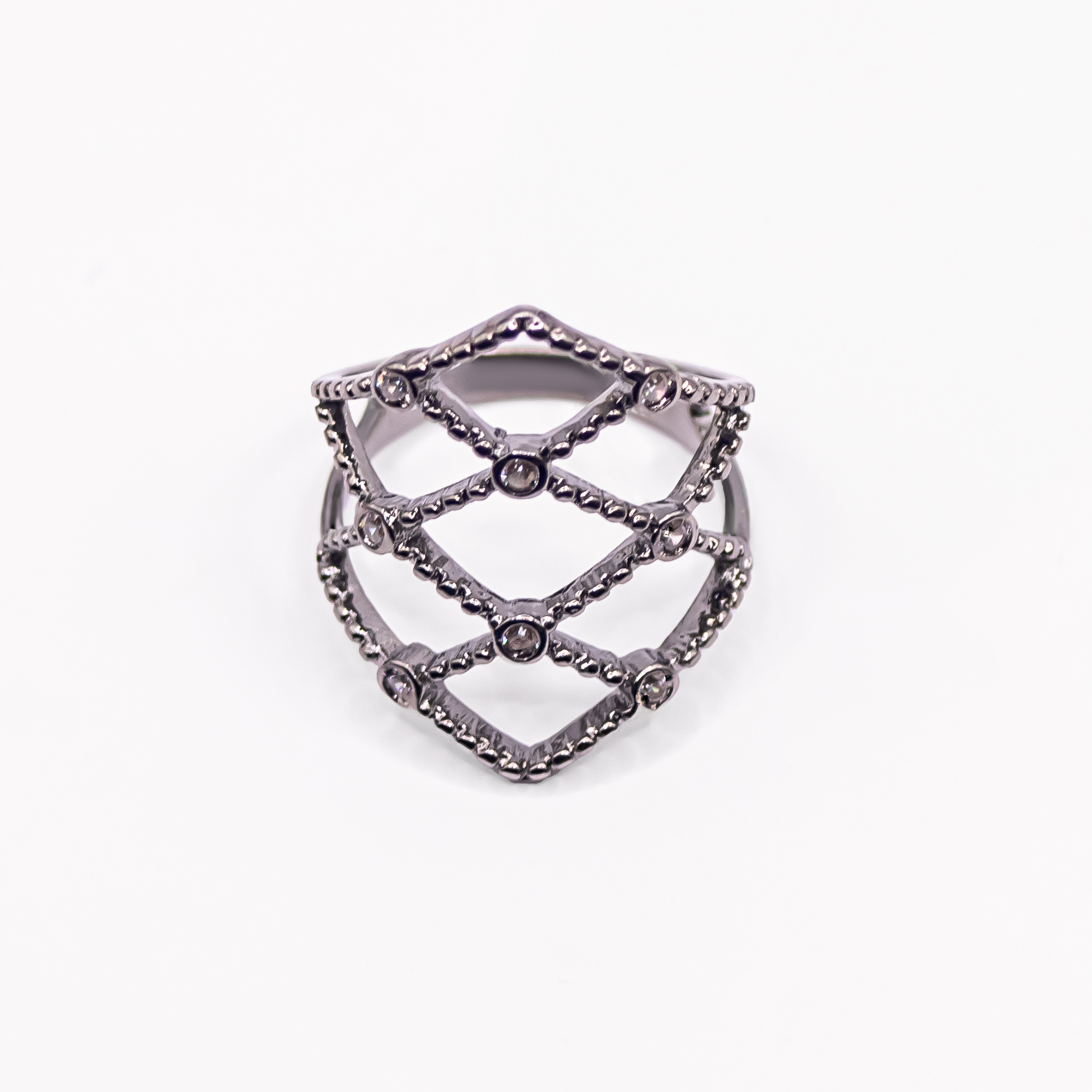 Anel Banhado Ródio Negro 