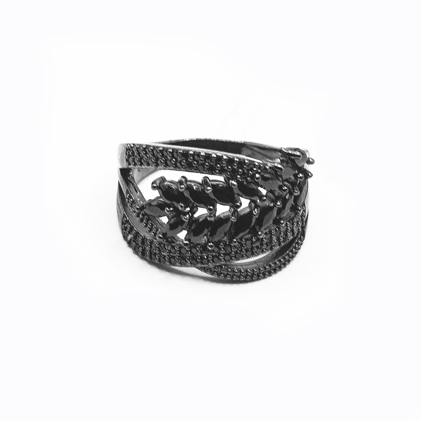 Anel Banhado Ródio Negro 