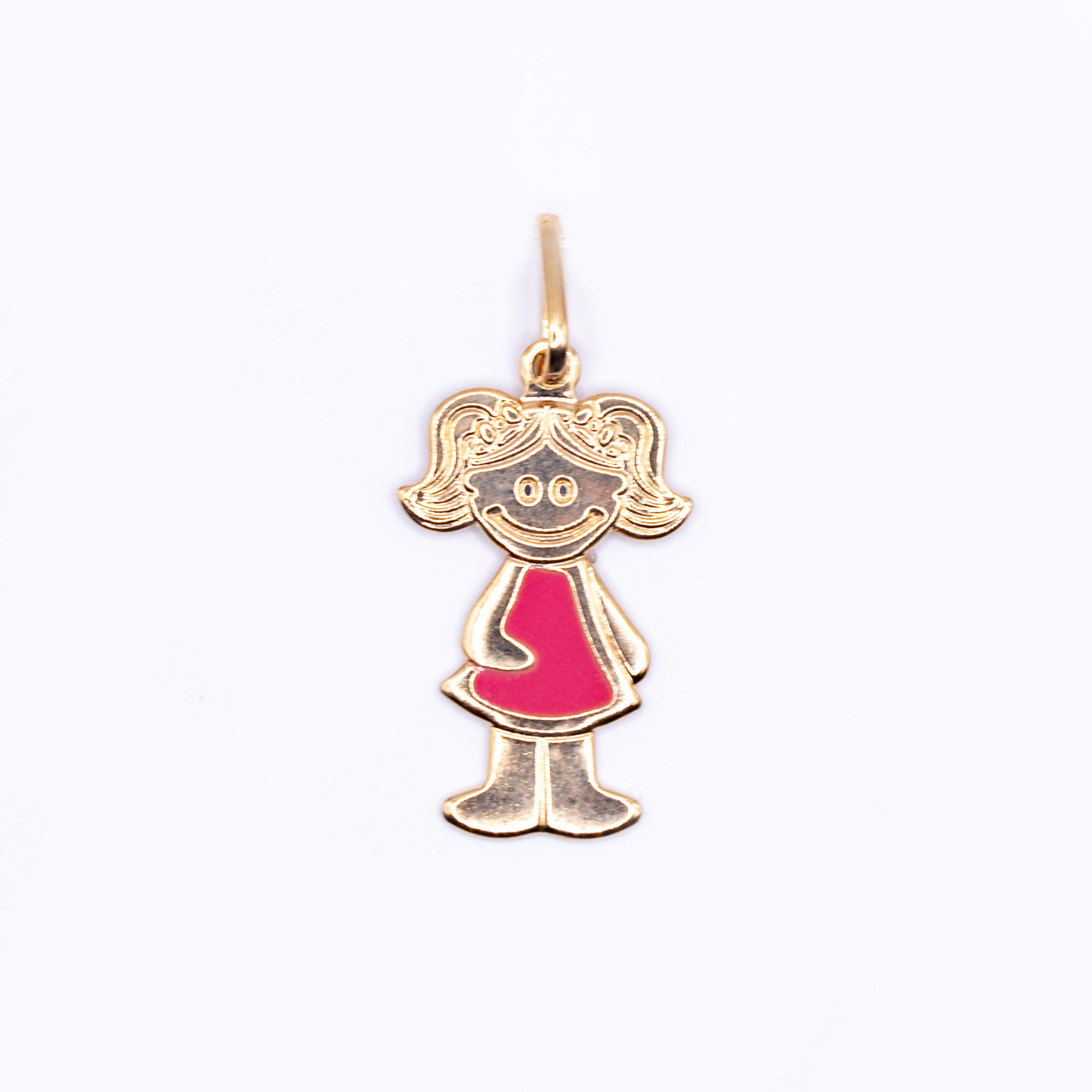 Pingente Menina Rosa