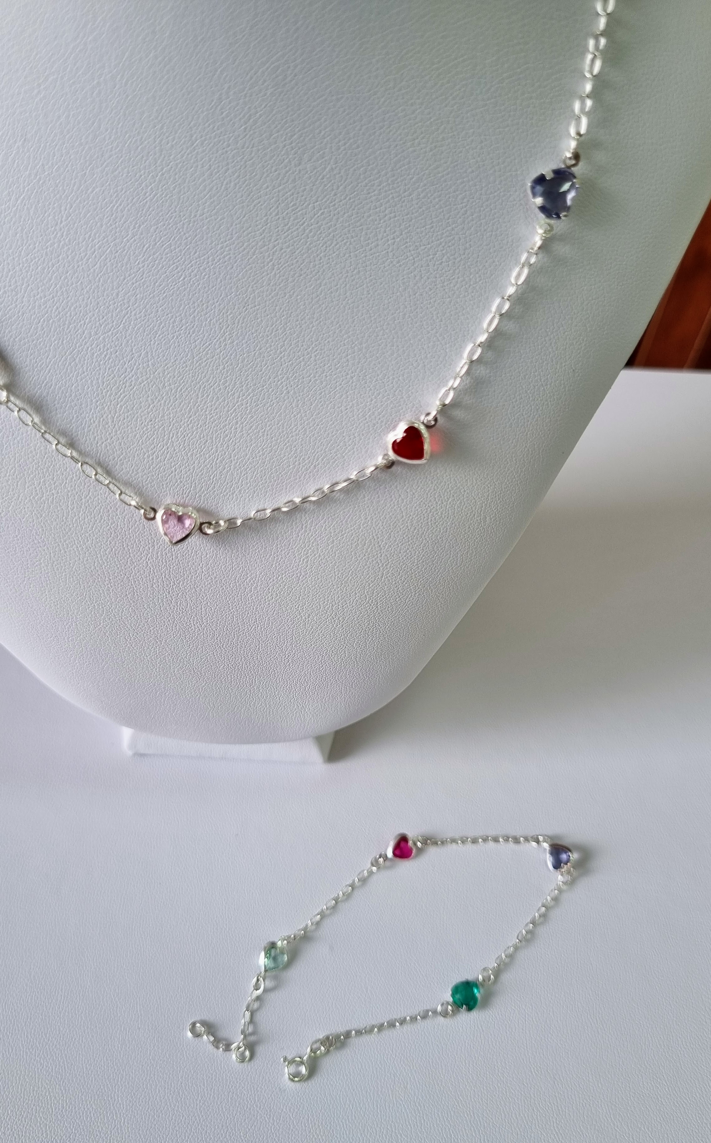 Pulseira  de coração color Prata 