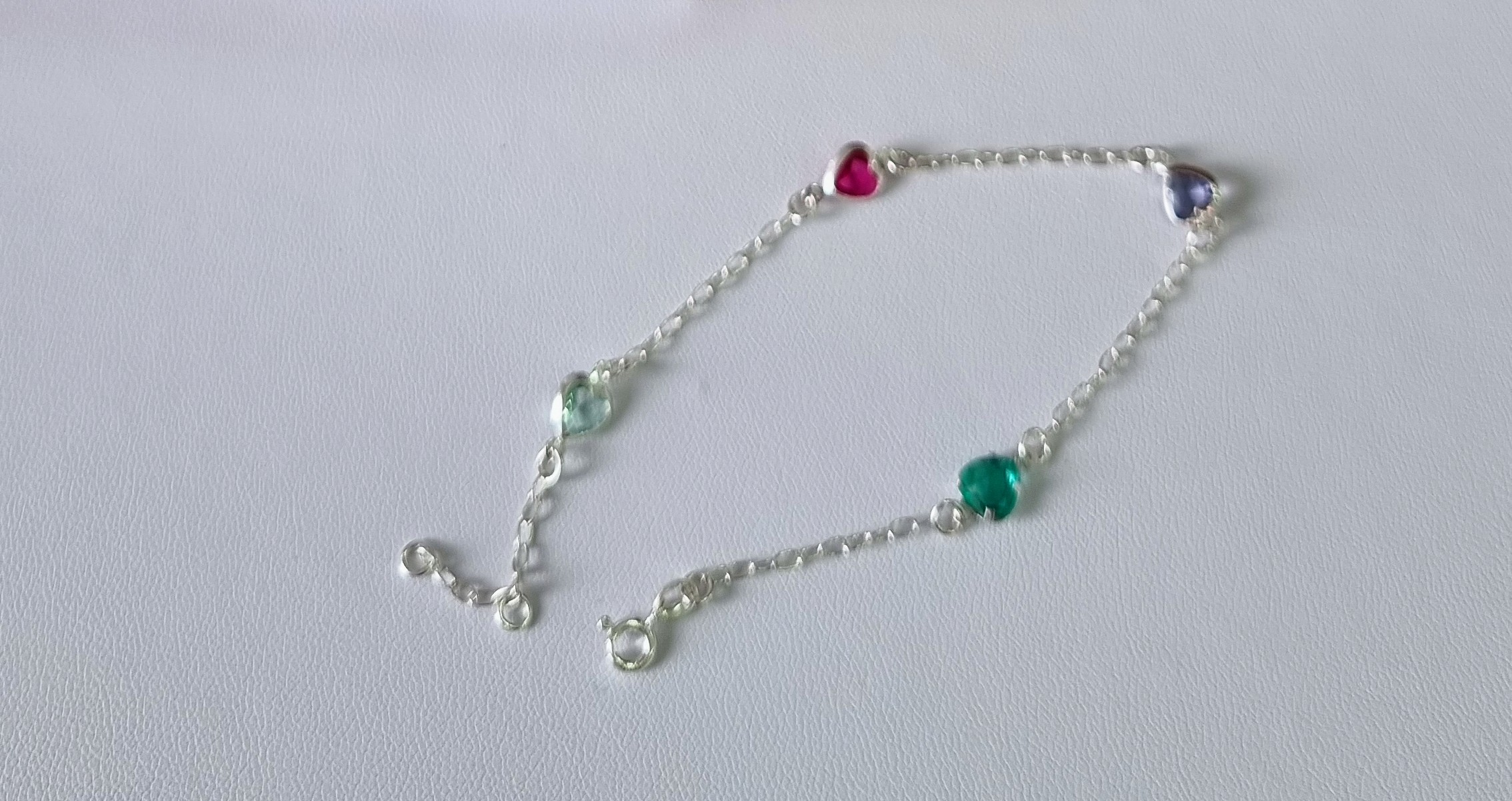Pulseira  de coração color Prata 