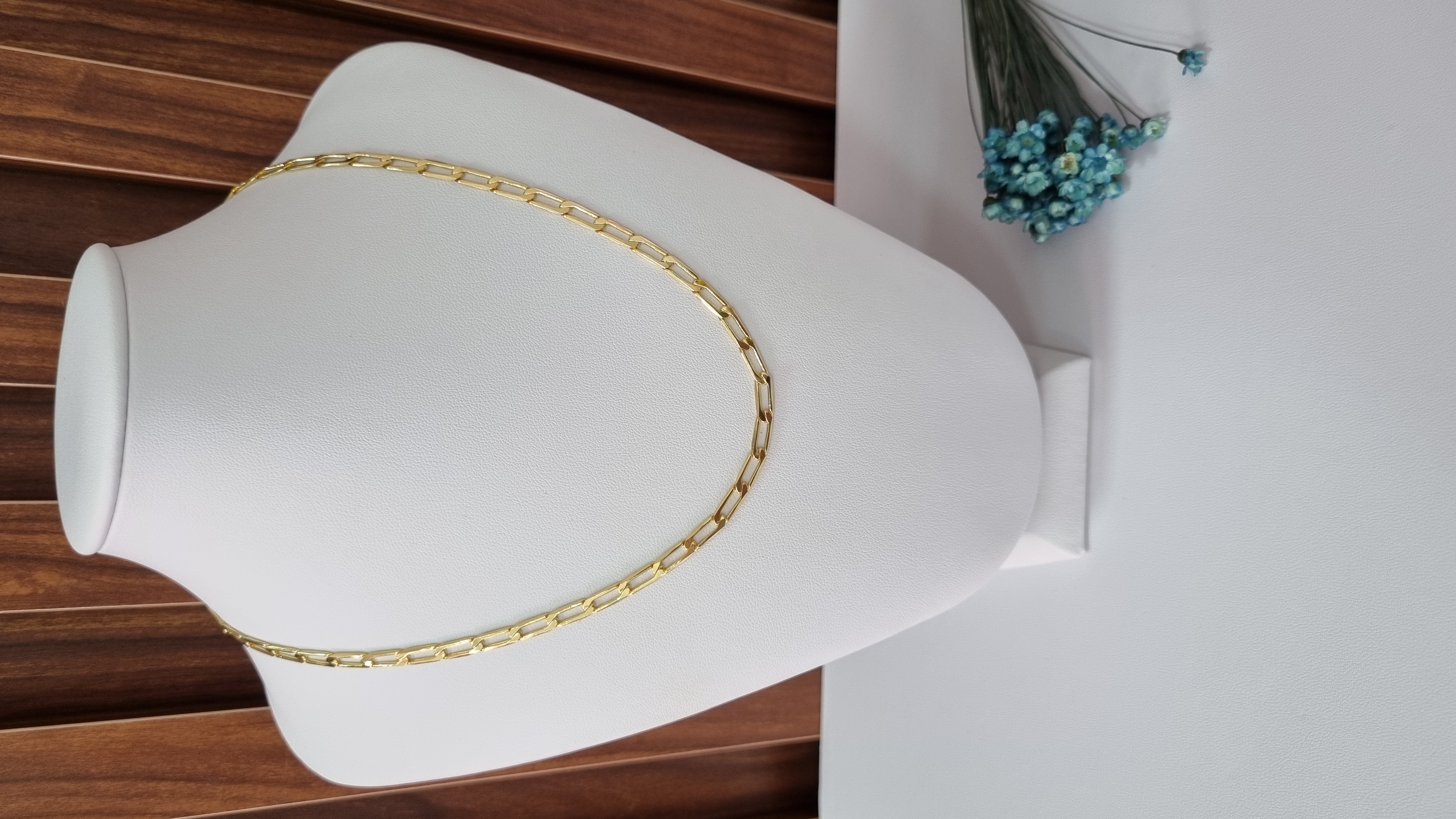 Corrente Grumet 1/1  Masculino Banhado ouro 18K 