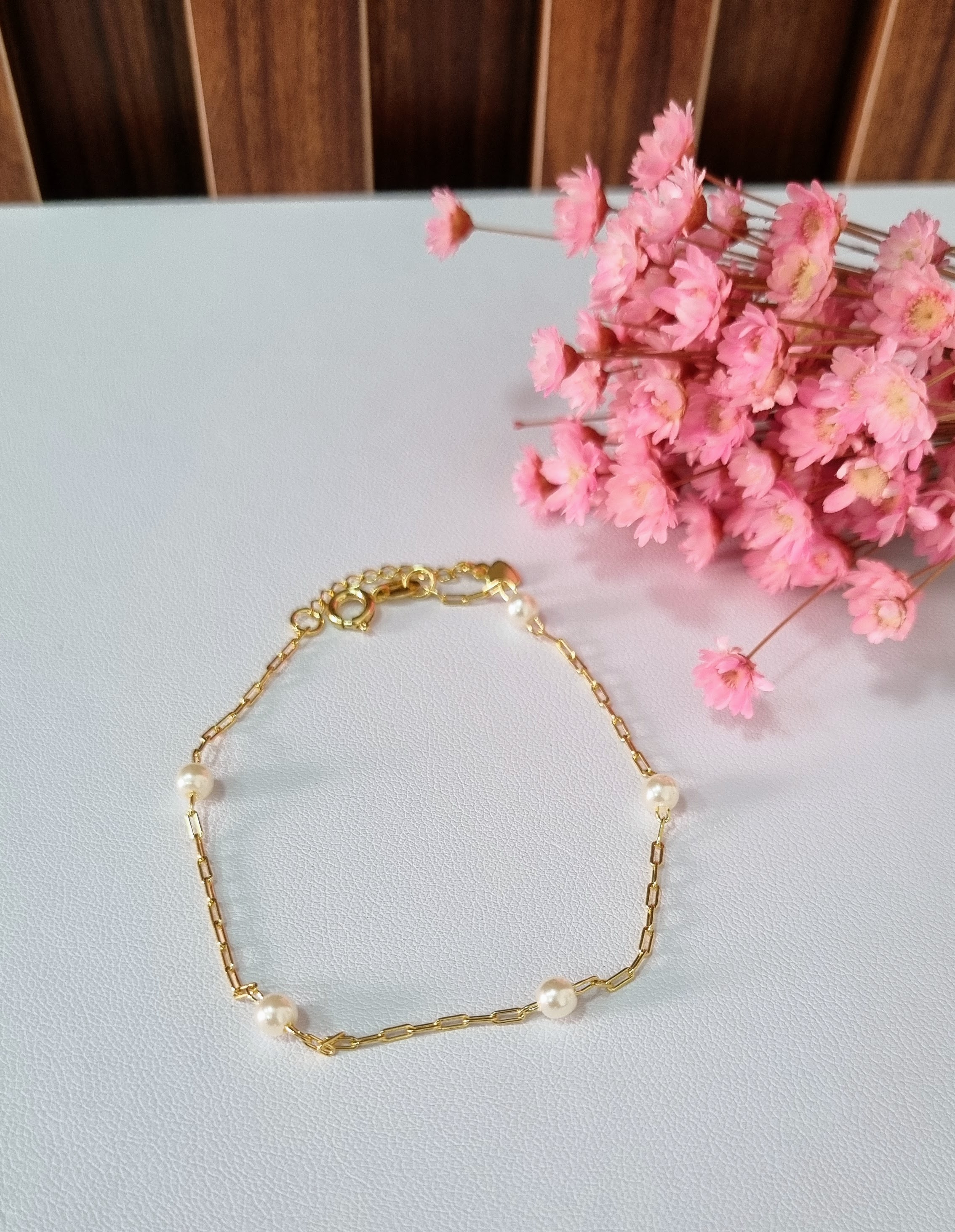 Pulseira Banhada ouro 18k com Pérolas