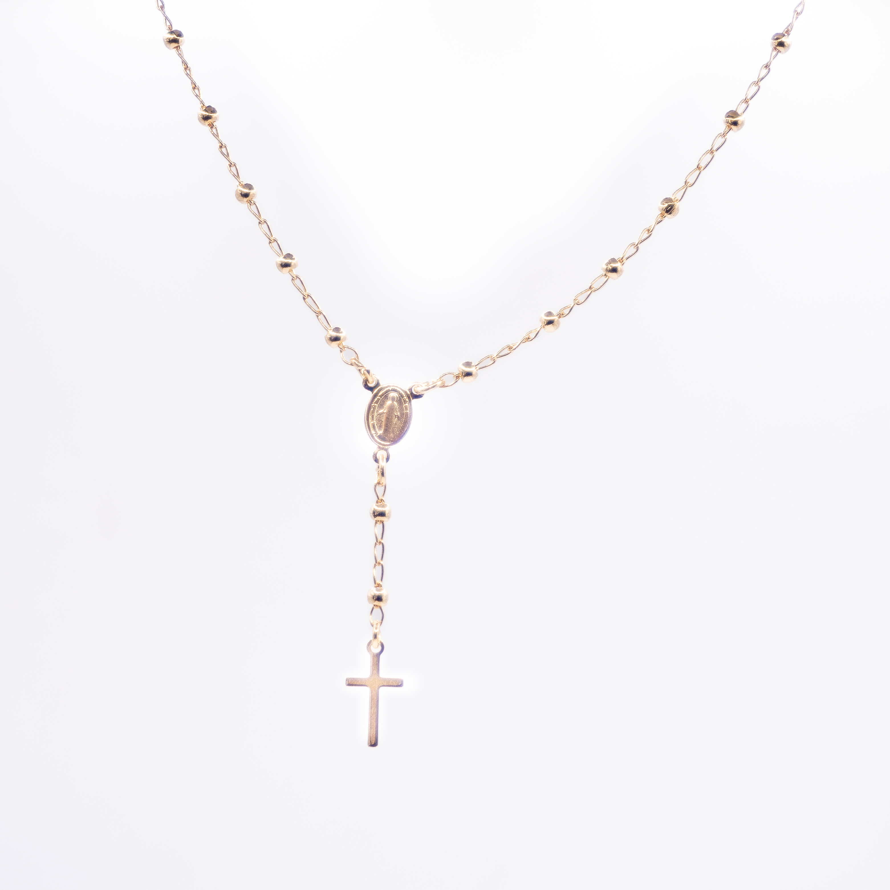 Pulseira  Terço com Bolinhas Banhada ouro 18k