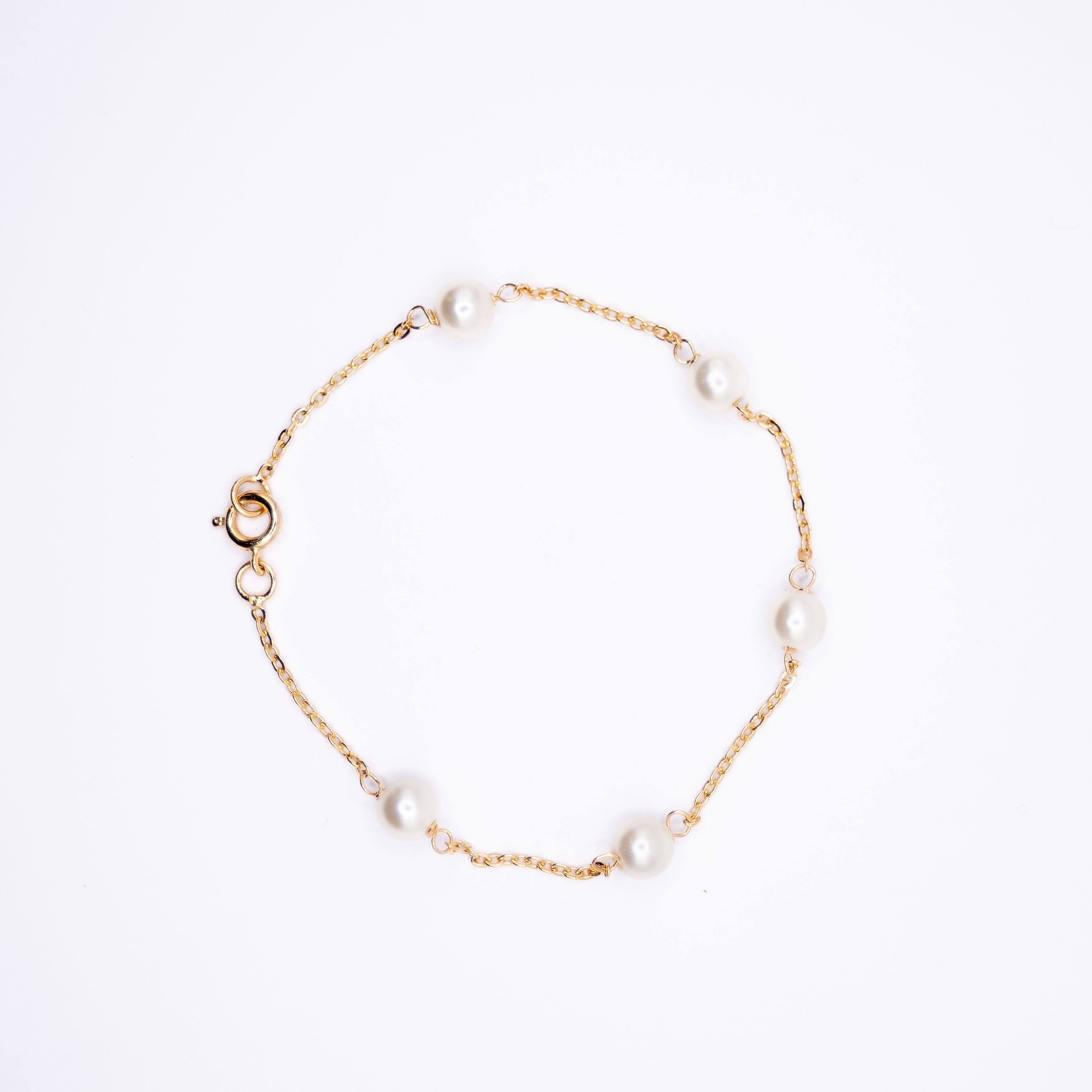 Pulseira Pérolas Banhada ouro 18k