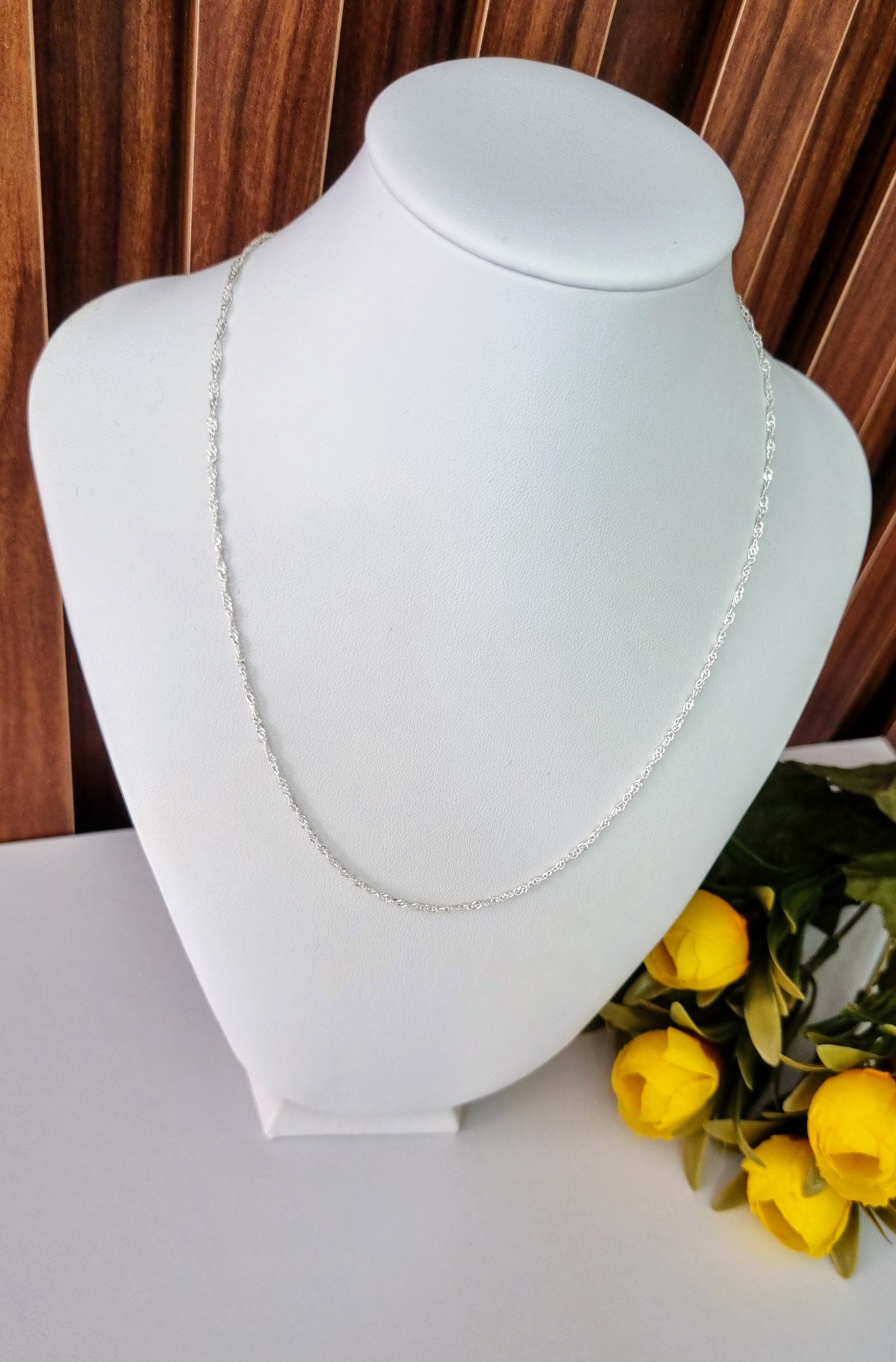 Corrente Singapura Prata  40/45cm