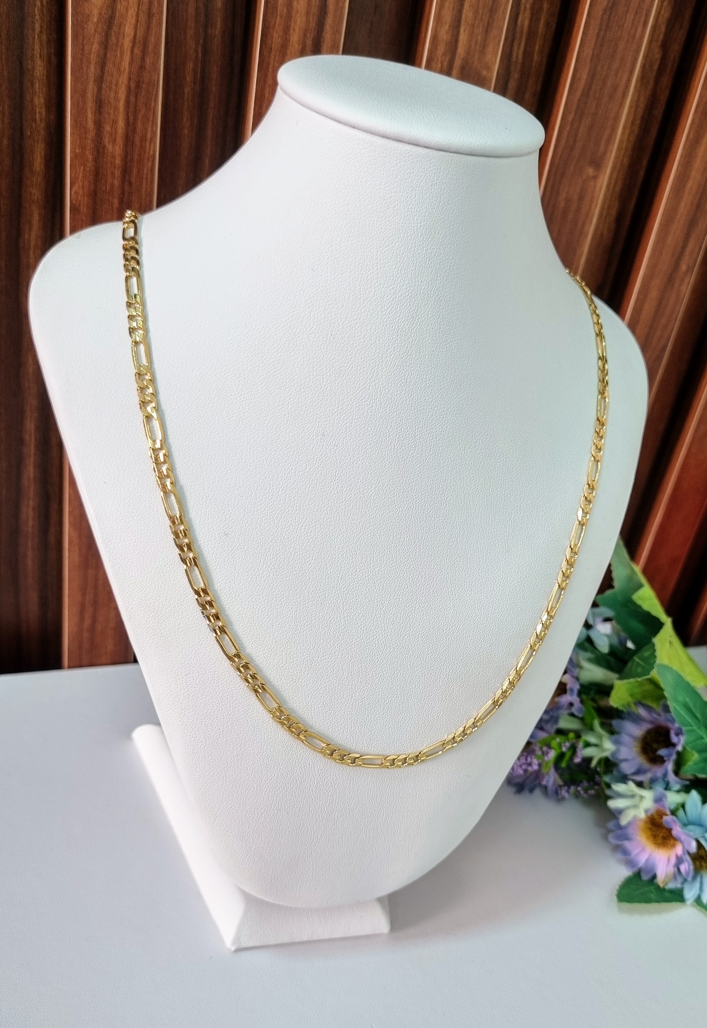 Corrente 3x 1  60cm Banhado Ouro 