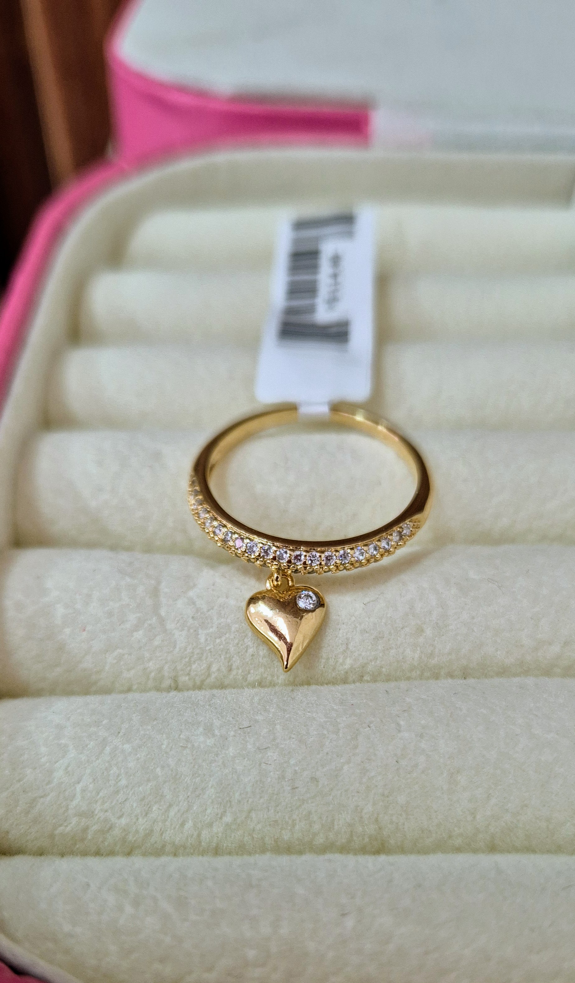 Anel com Pingente de Coração 