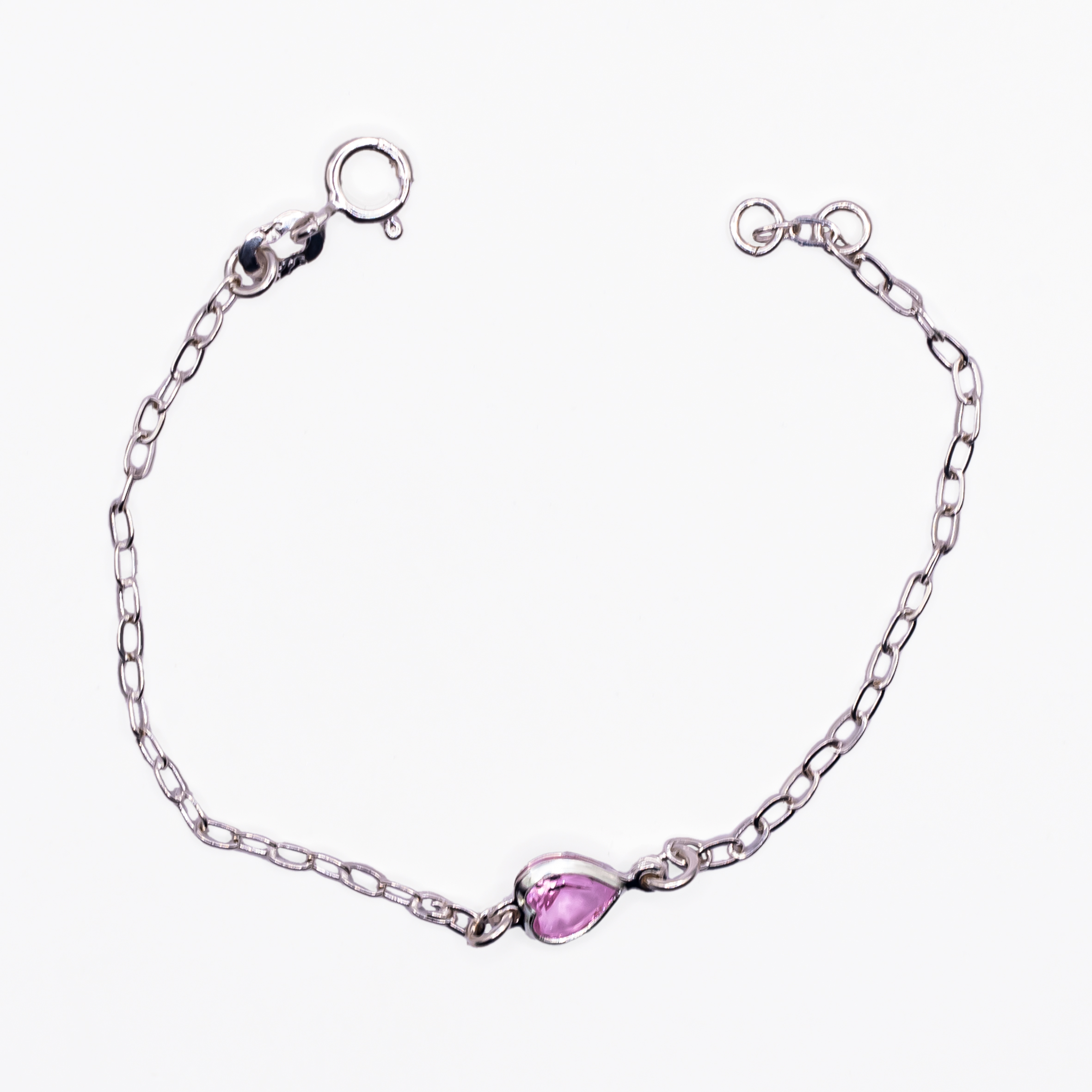 Pulseira infantil Prata zircônia 