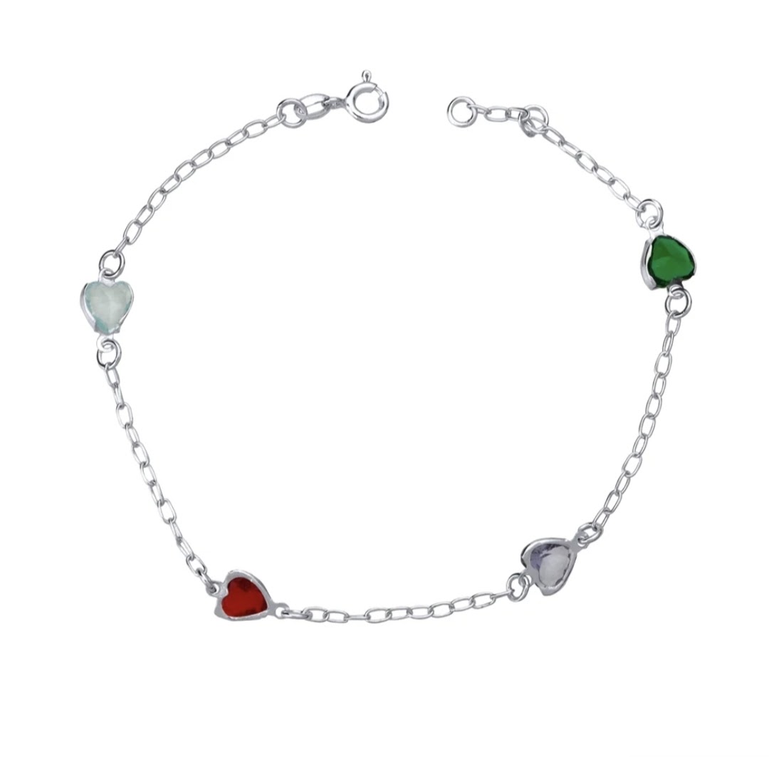 Pulseira com corações color 