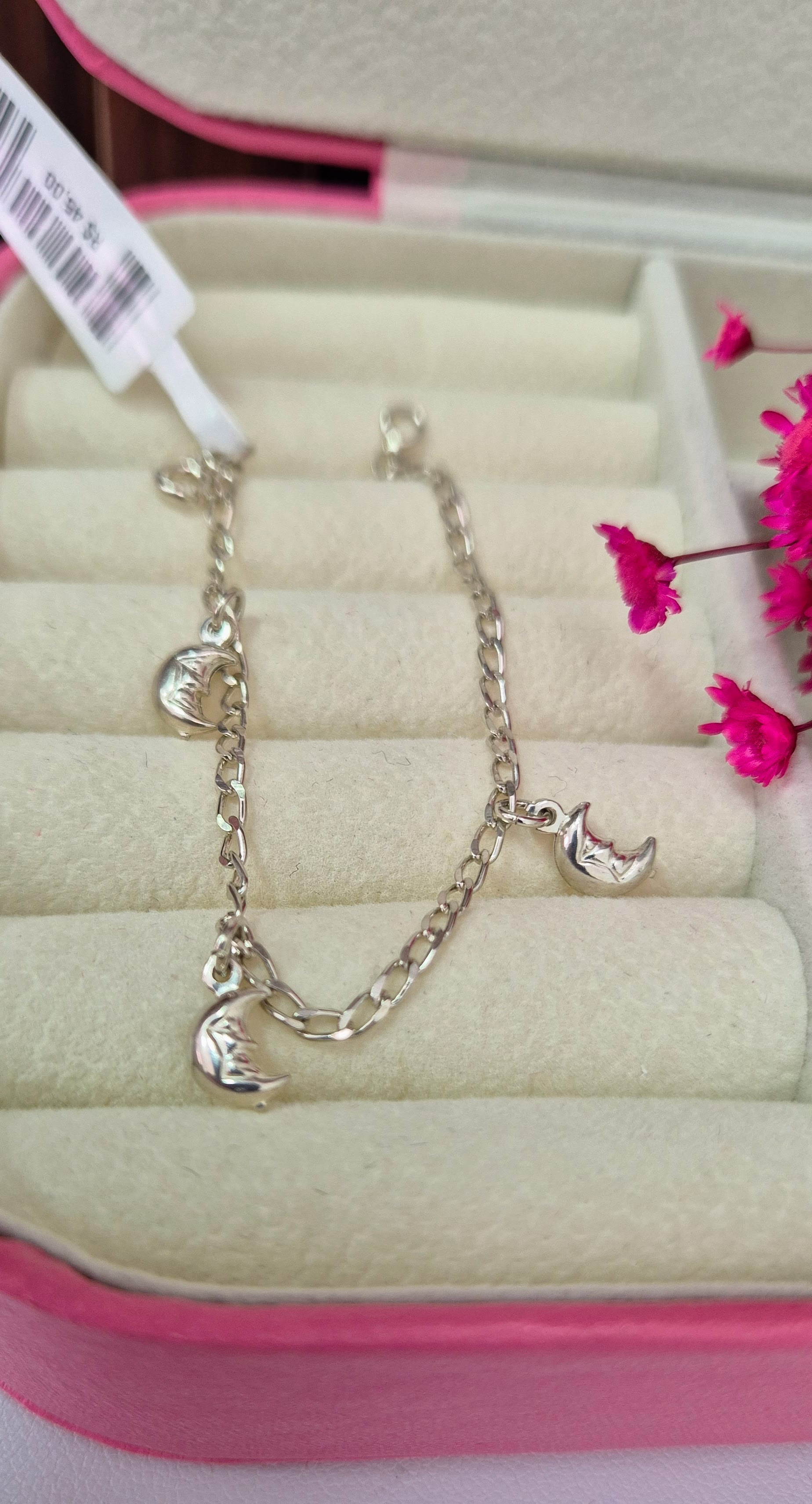 Pulseira lua/Infinito Prata 