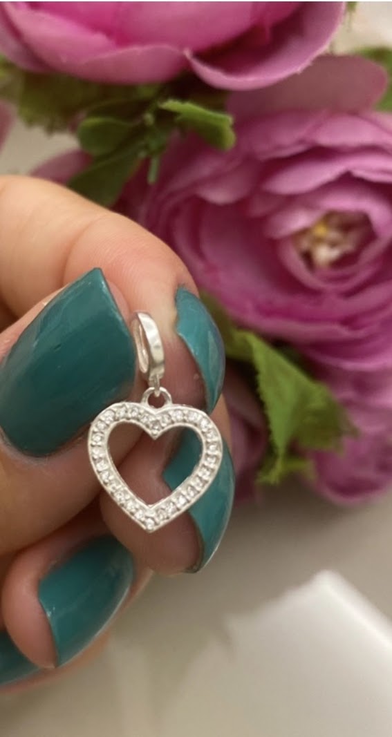 Berloque coração feito Prata 925