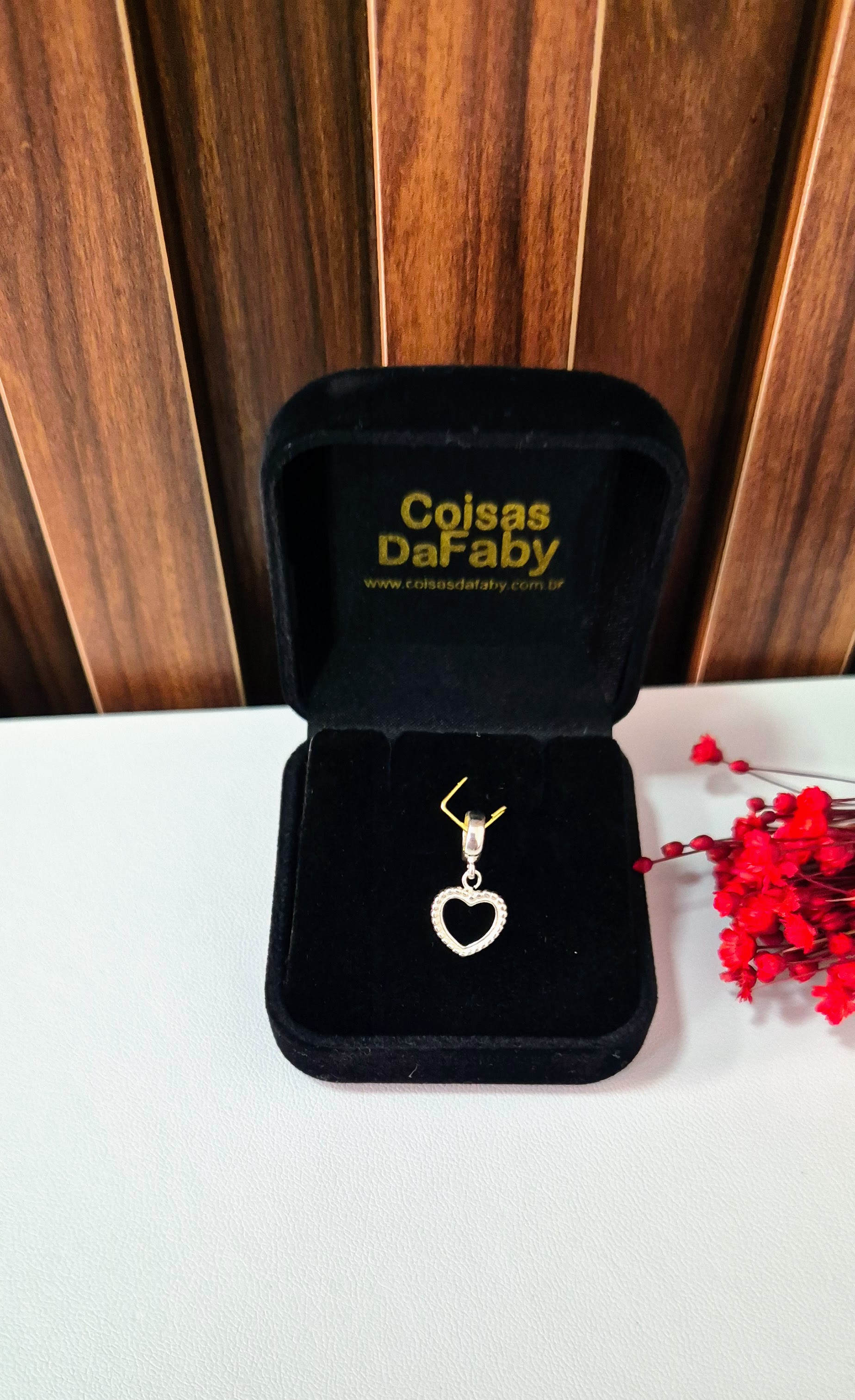 Berloque coração feito Prata 925