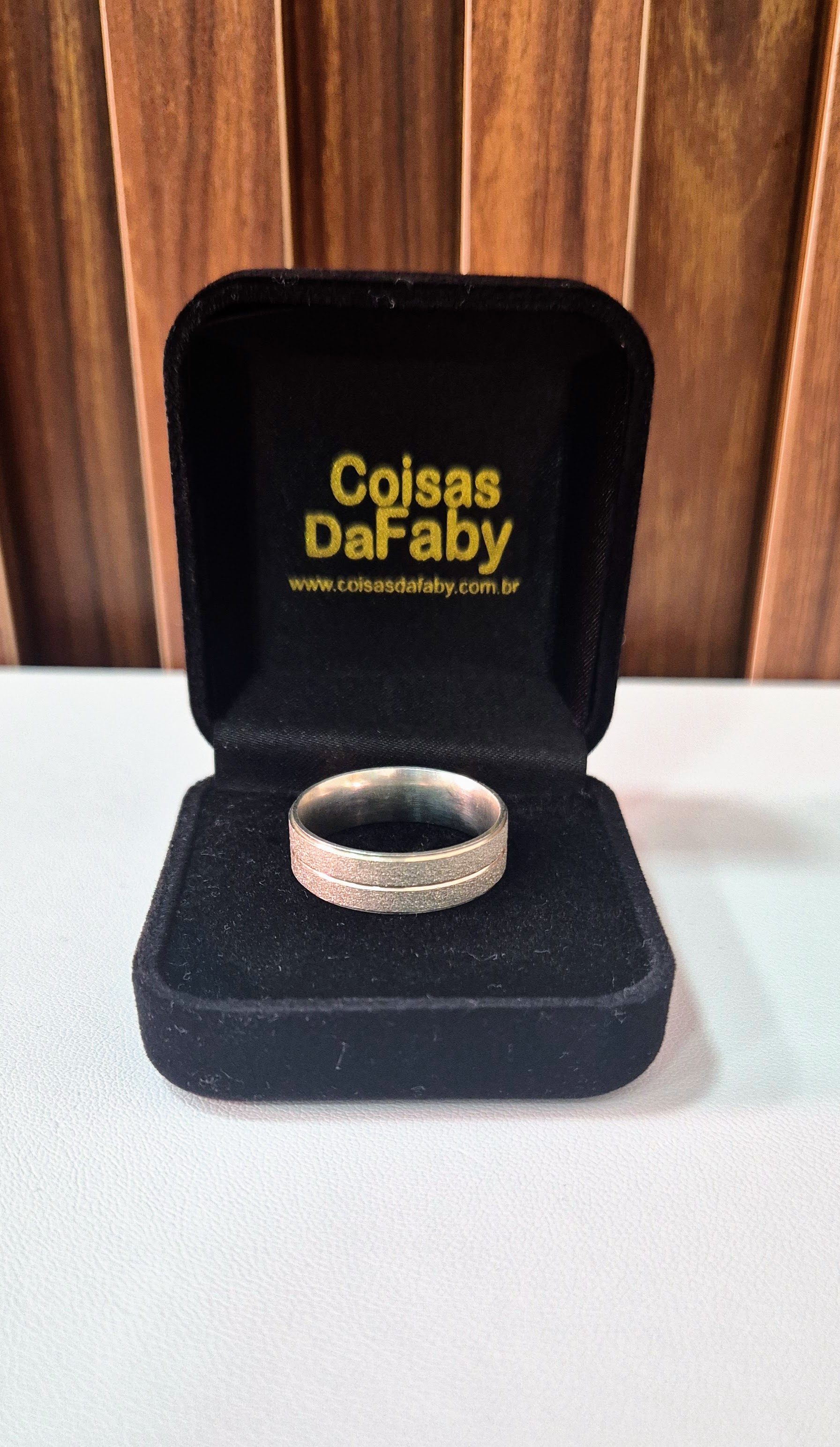 Aliança de Prata Diamantada 7mm