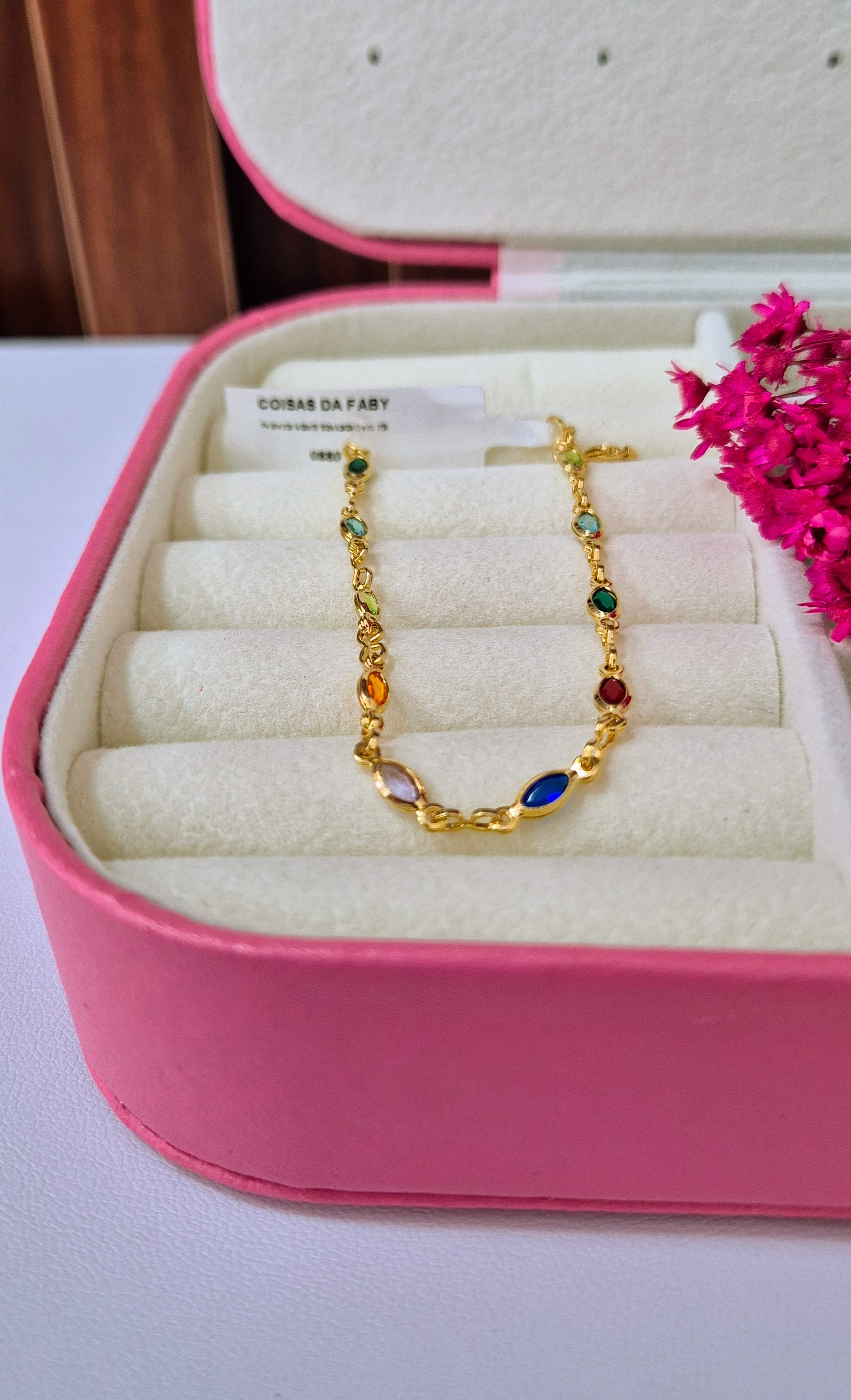 Pulseira Pedrinhas  Colorida