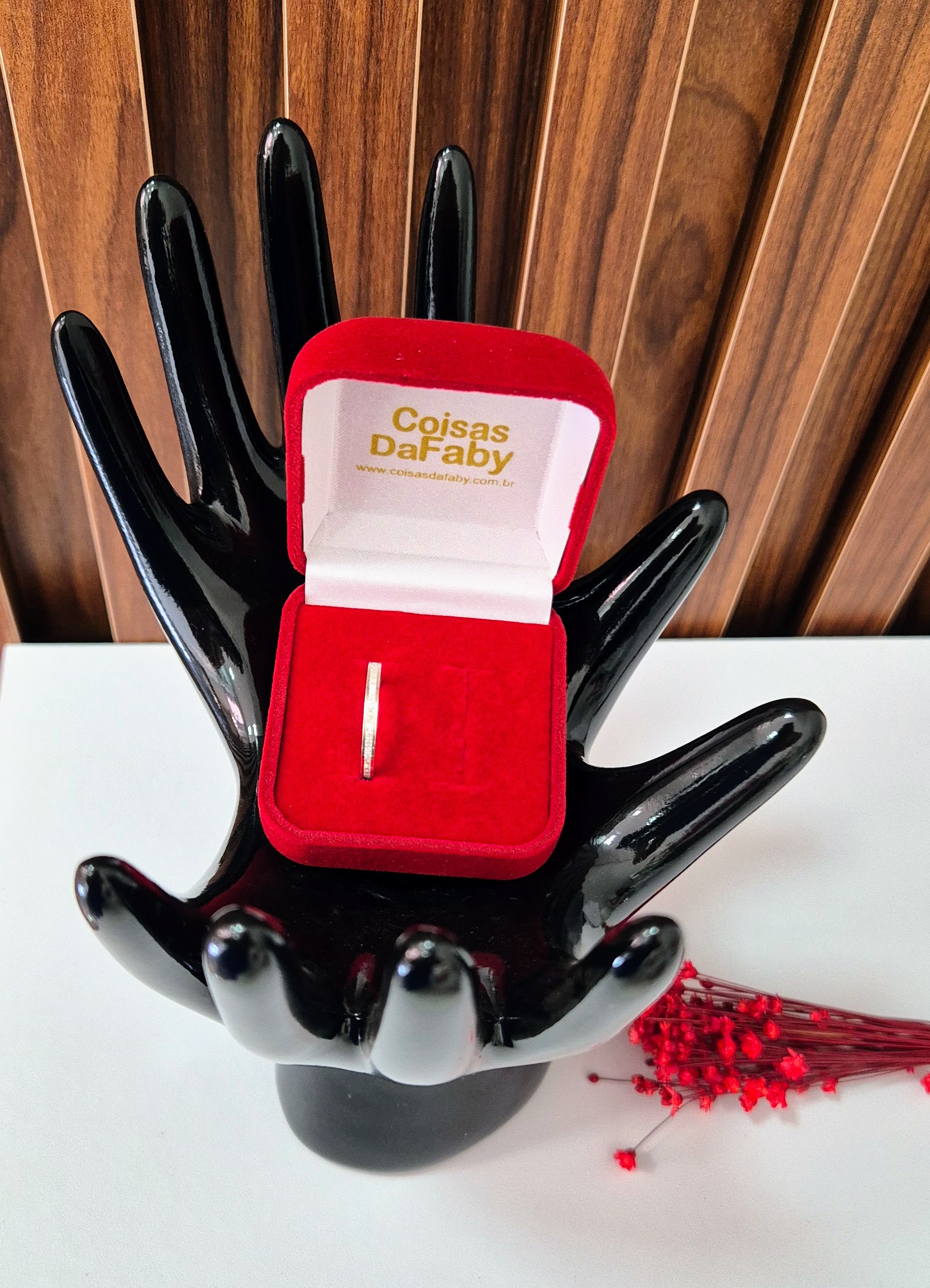 Aliança Prata com Pedras 