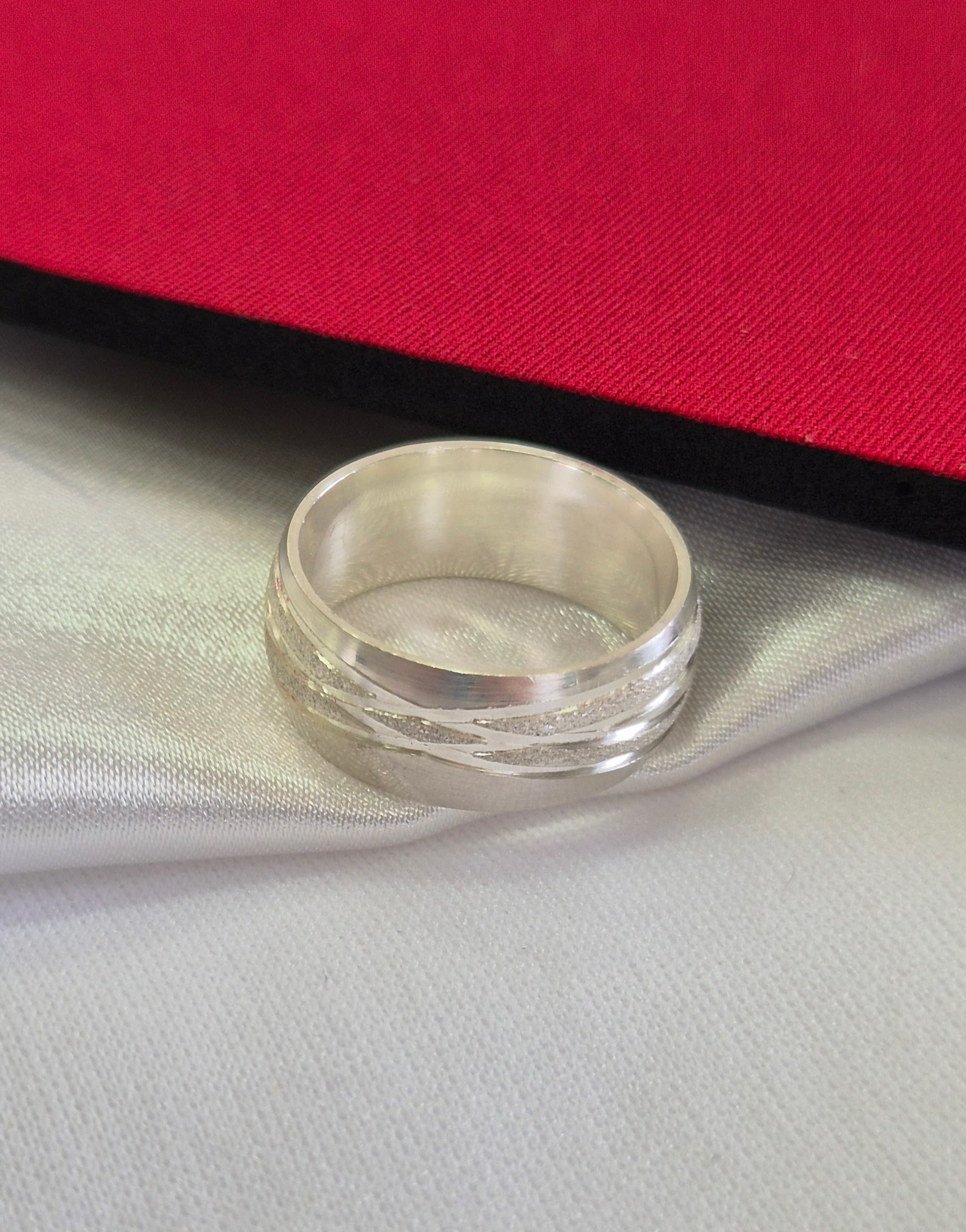 Aliança Grossa Prata 950