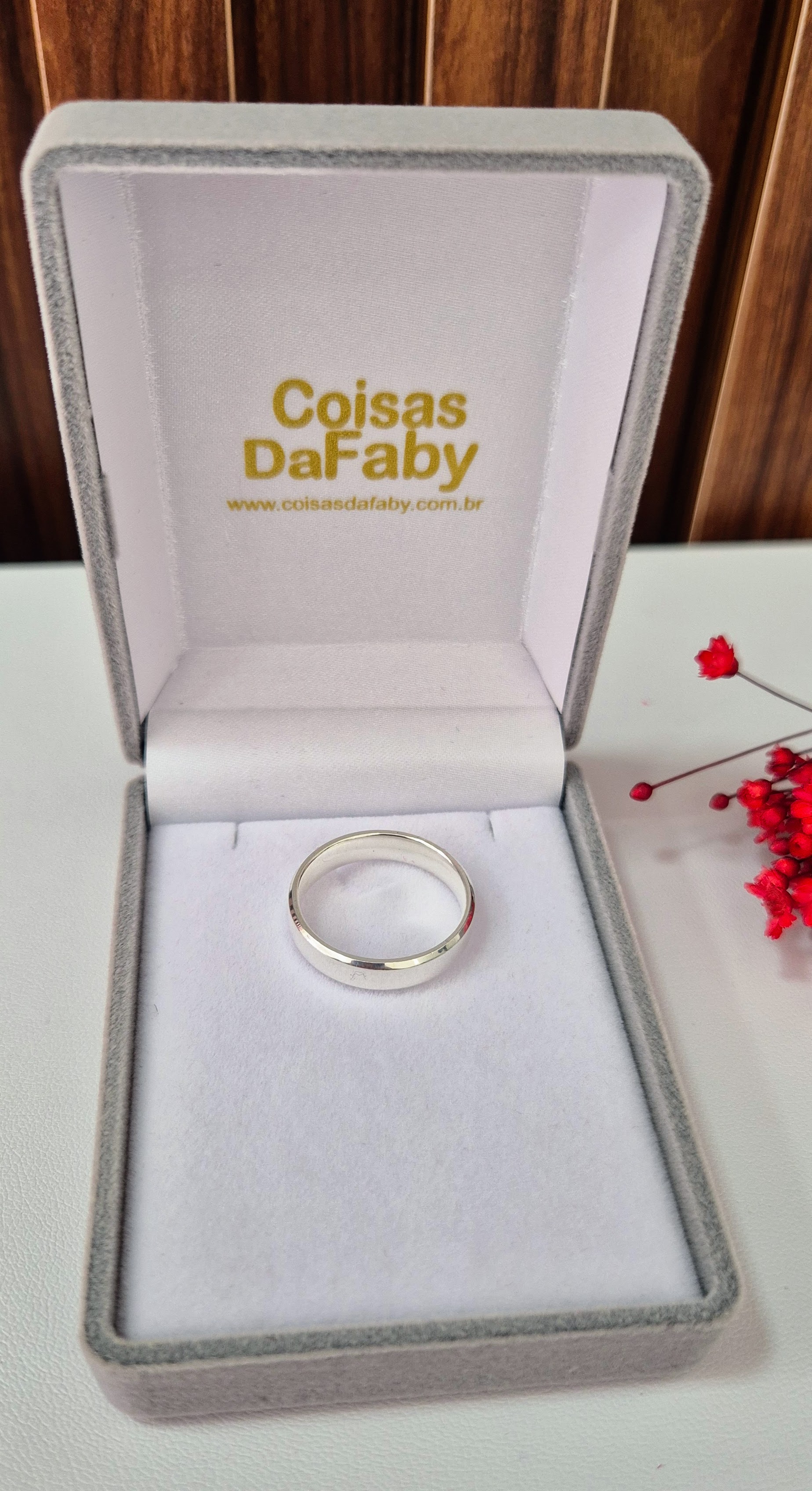 Aliança Prata Quadrada