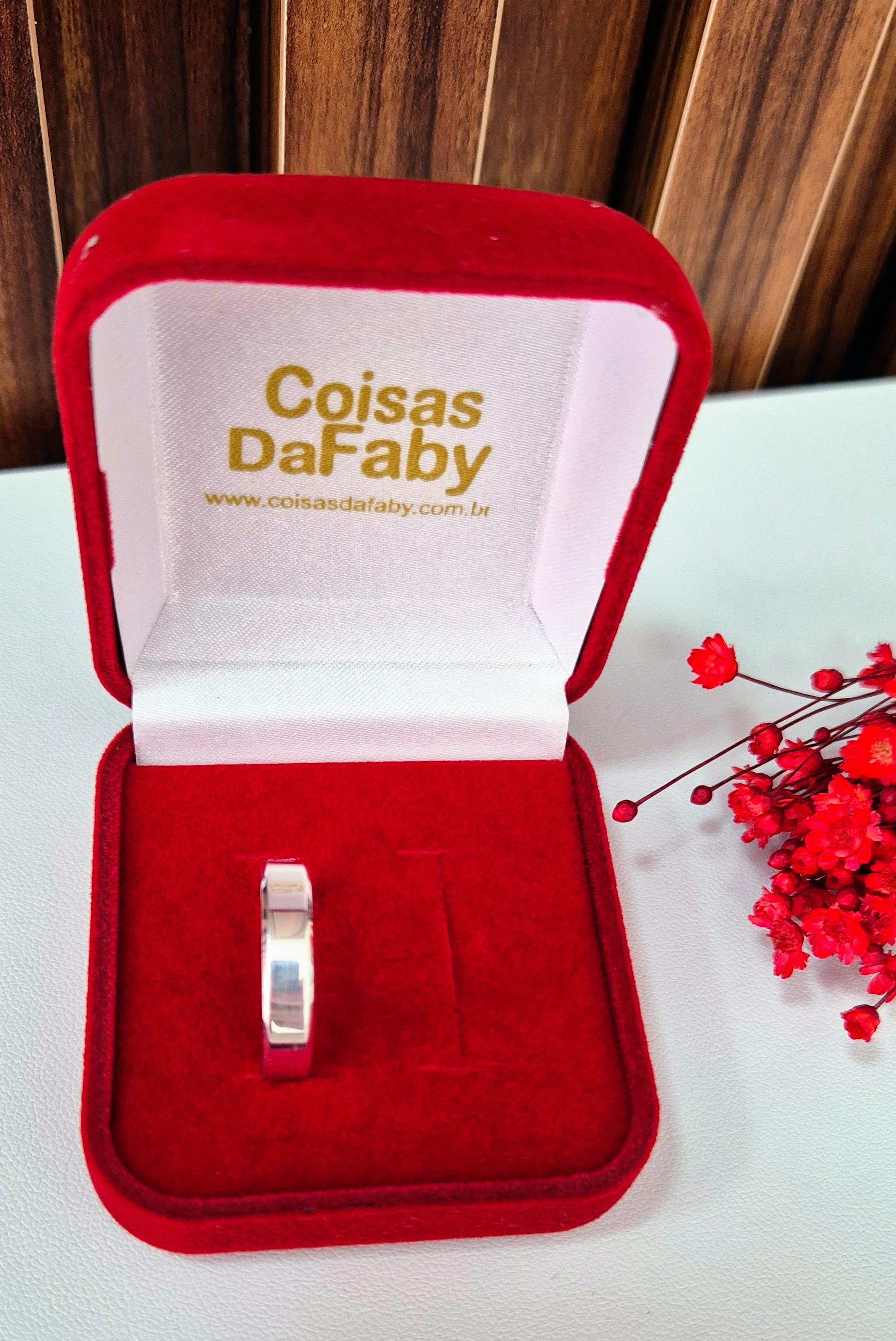 Aliança Prata Quadrada 