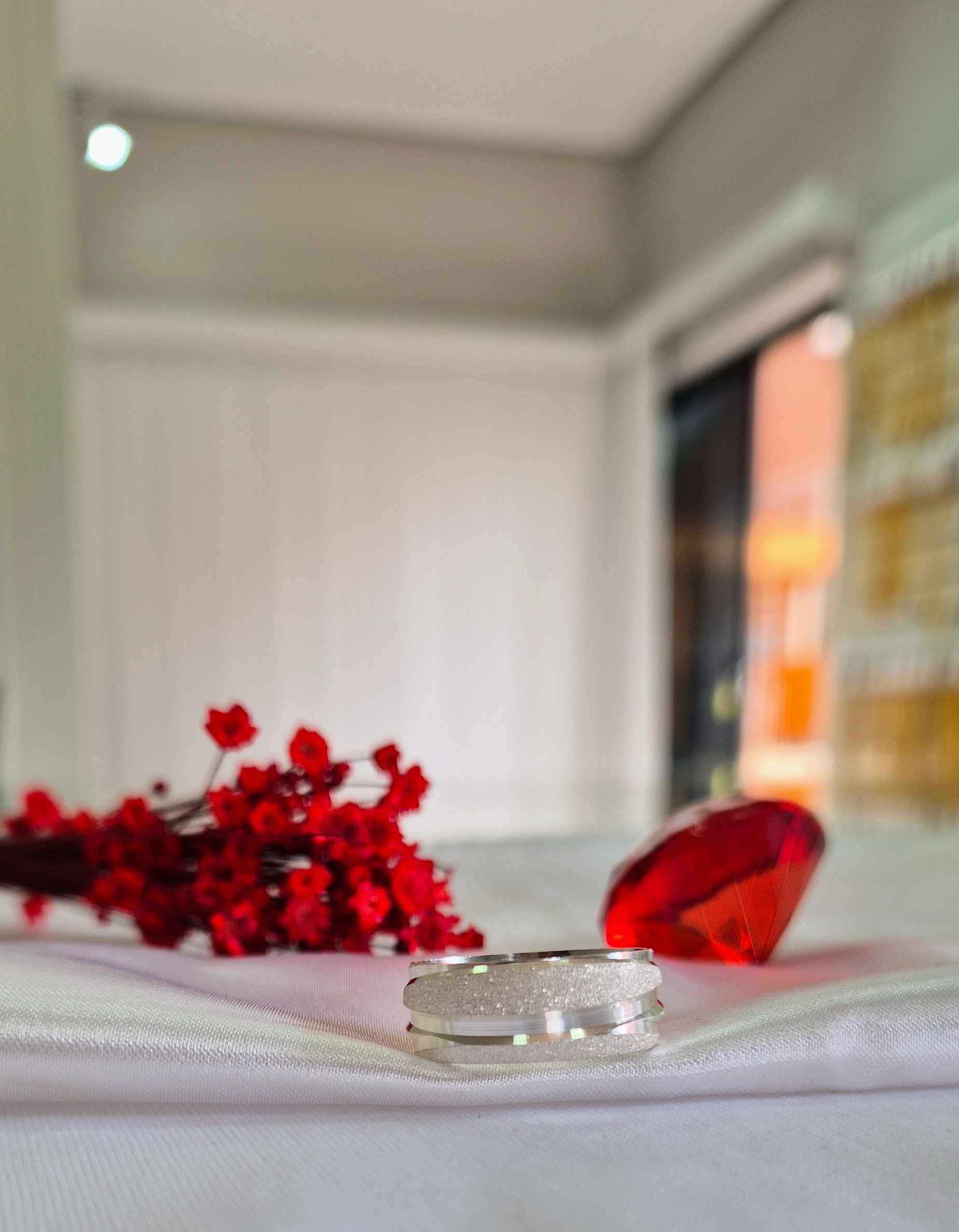 Aliança Grossa Prata Diamantada