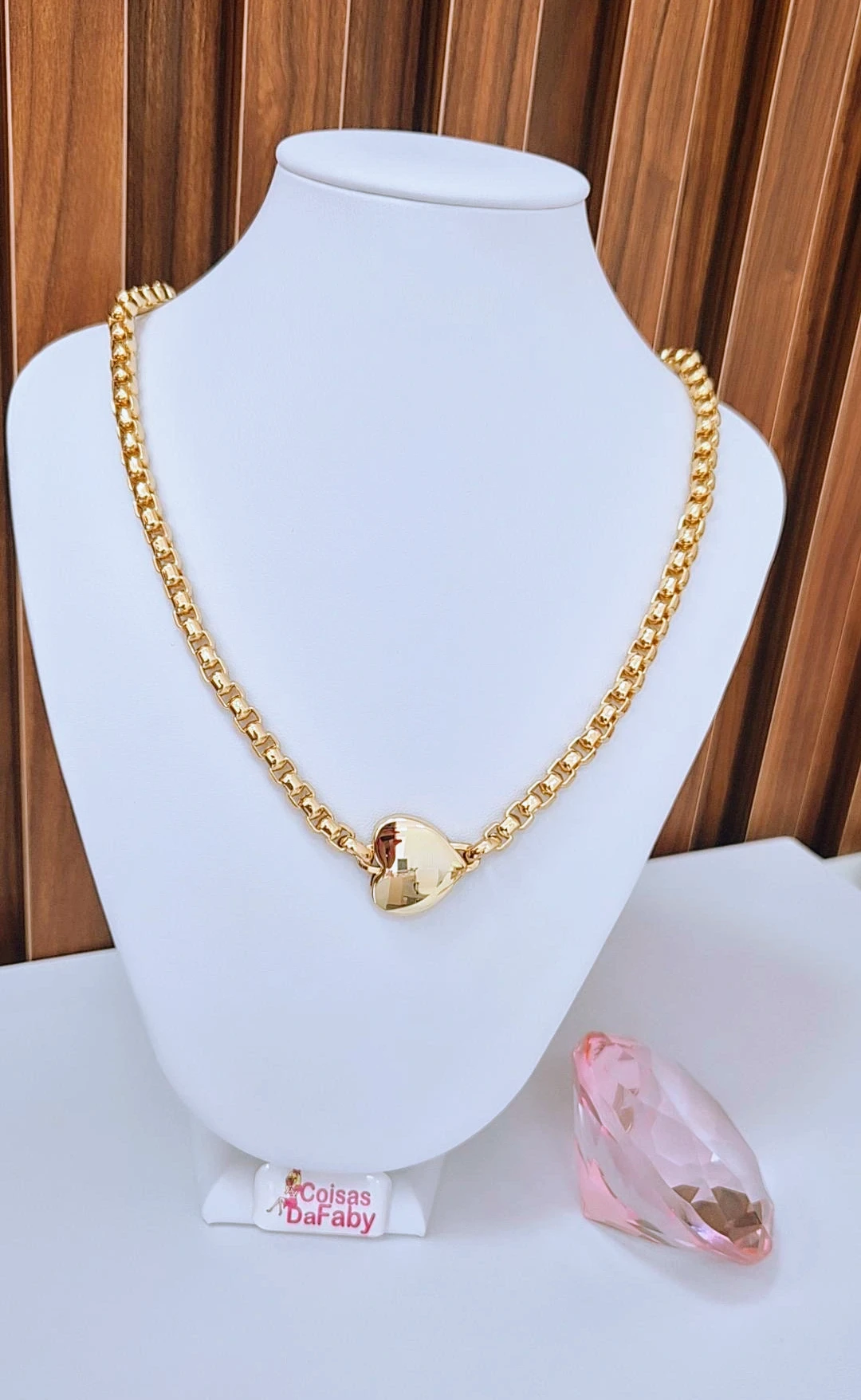 Colar Coração Verniz Italiano