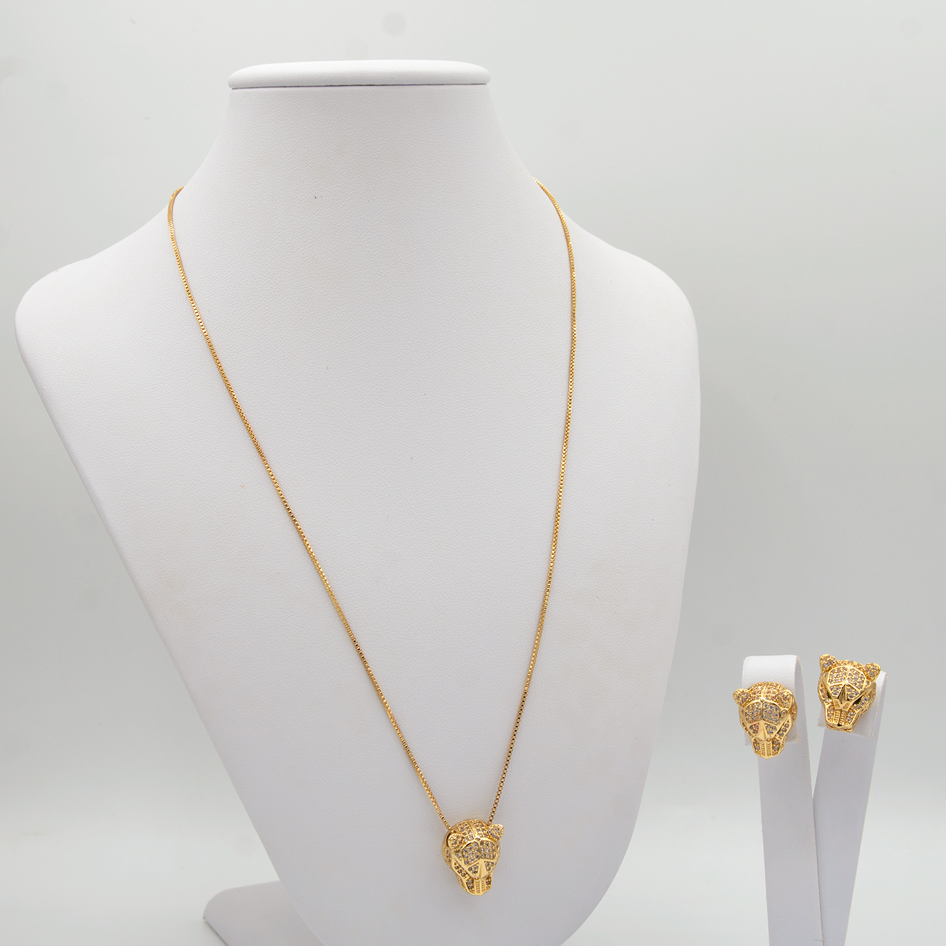 Conjunto de Colar e Brincos Leopardo
