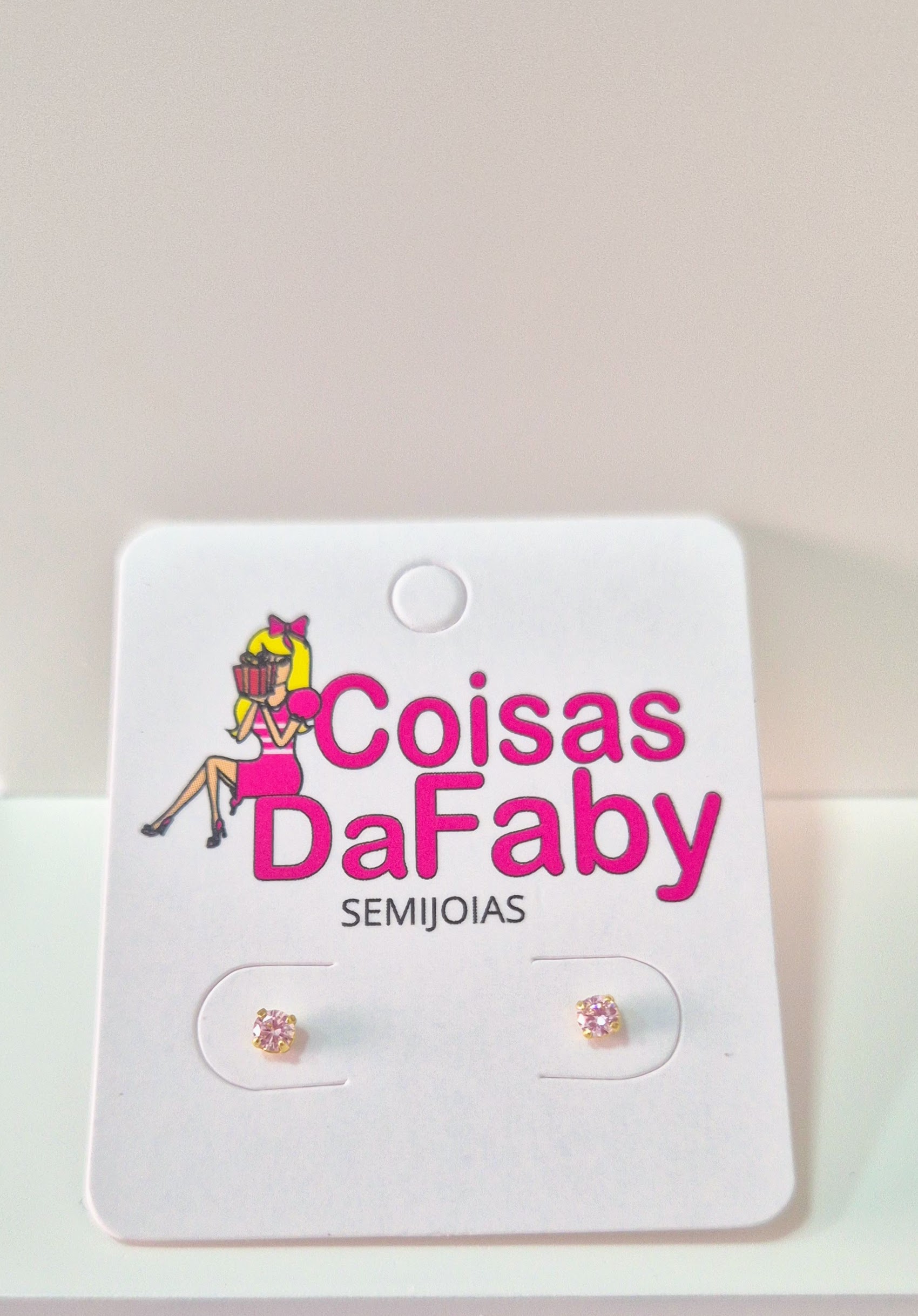 Brinco Pedra Rosa 