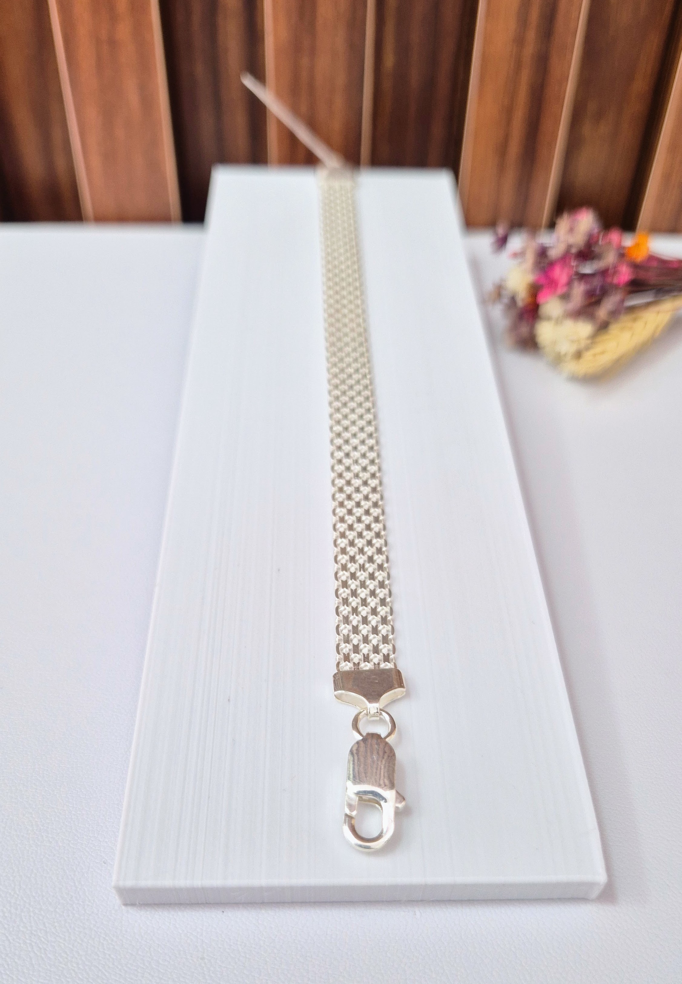 Pulseira Trançada Prata 