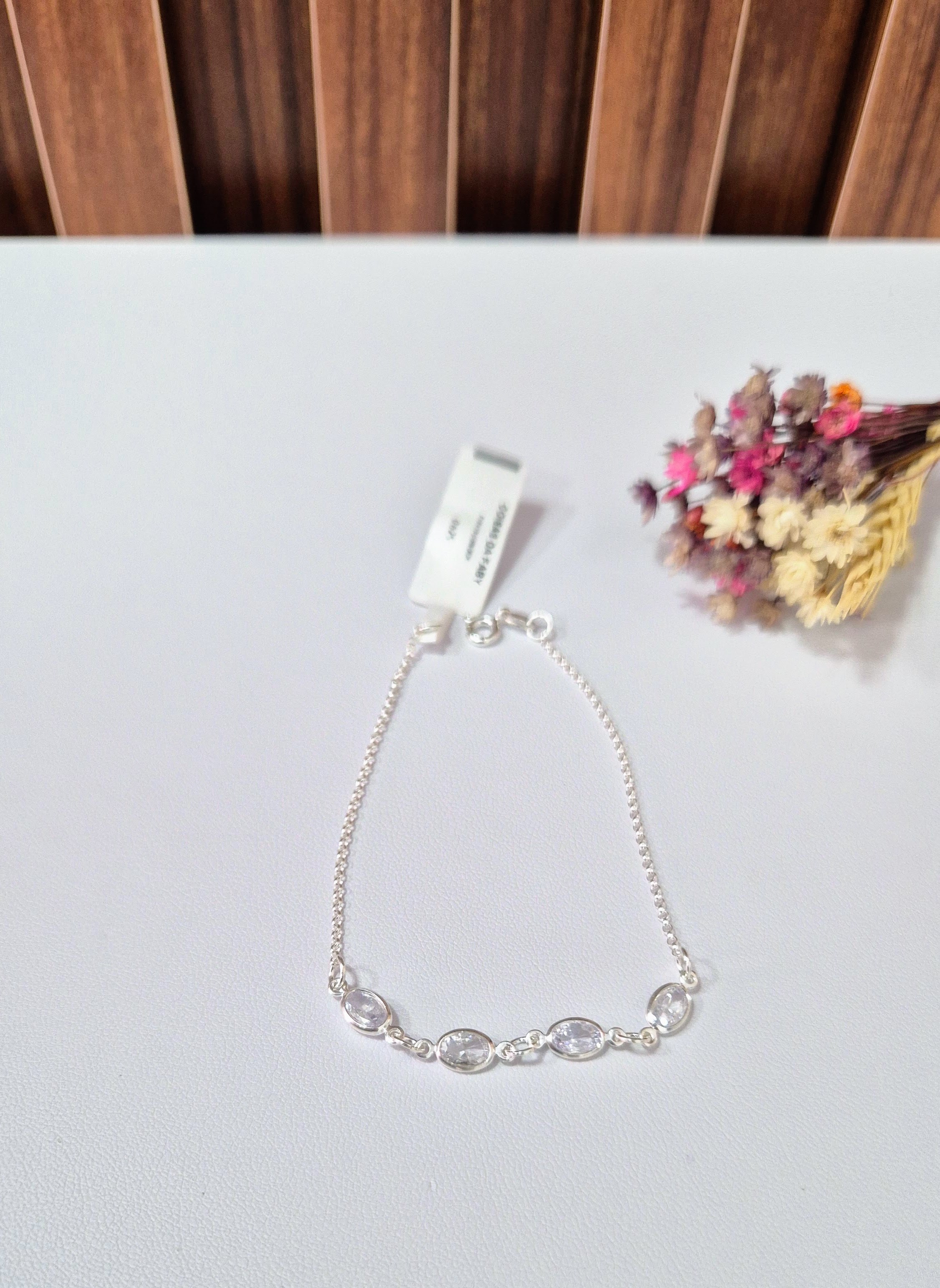 Pulseira de Coração Pedras  de Cristal 