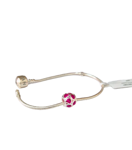 Berloque  de Prata com Corações 