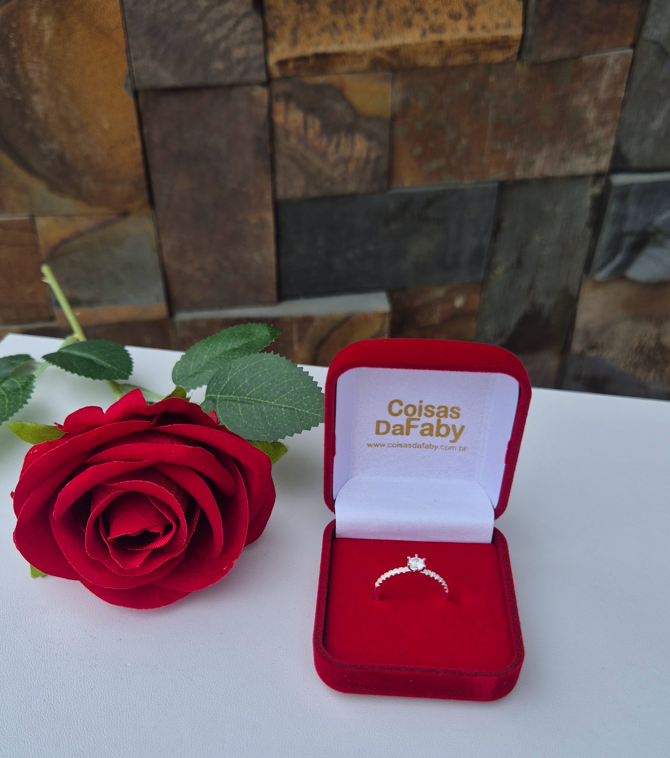 Anel Solitário Prata