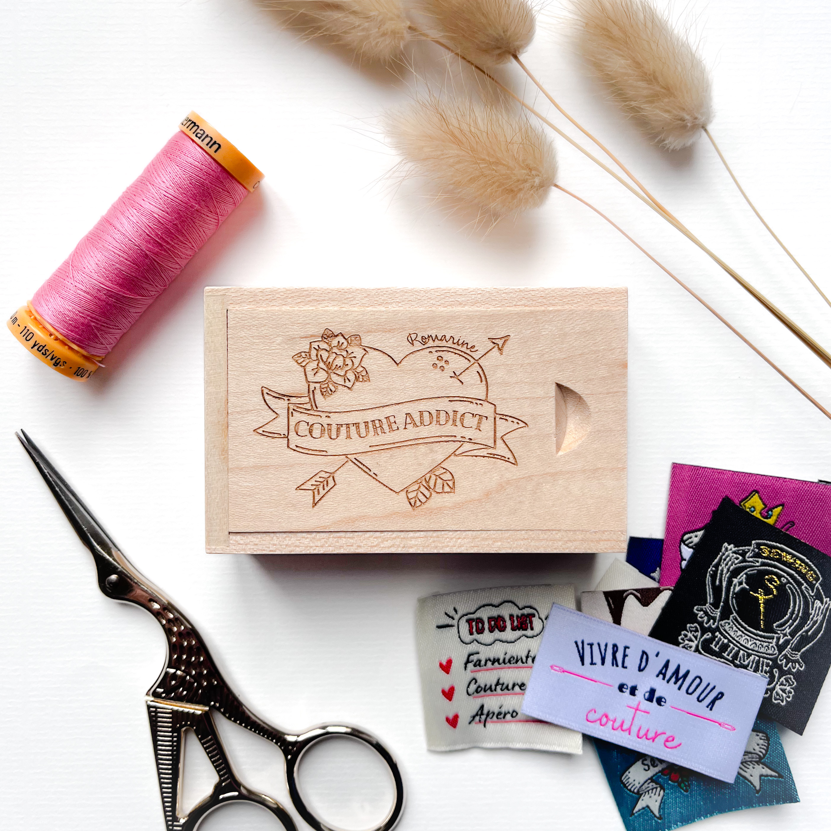 Boîte de rangement garnie - Couture Addict