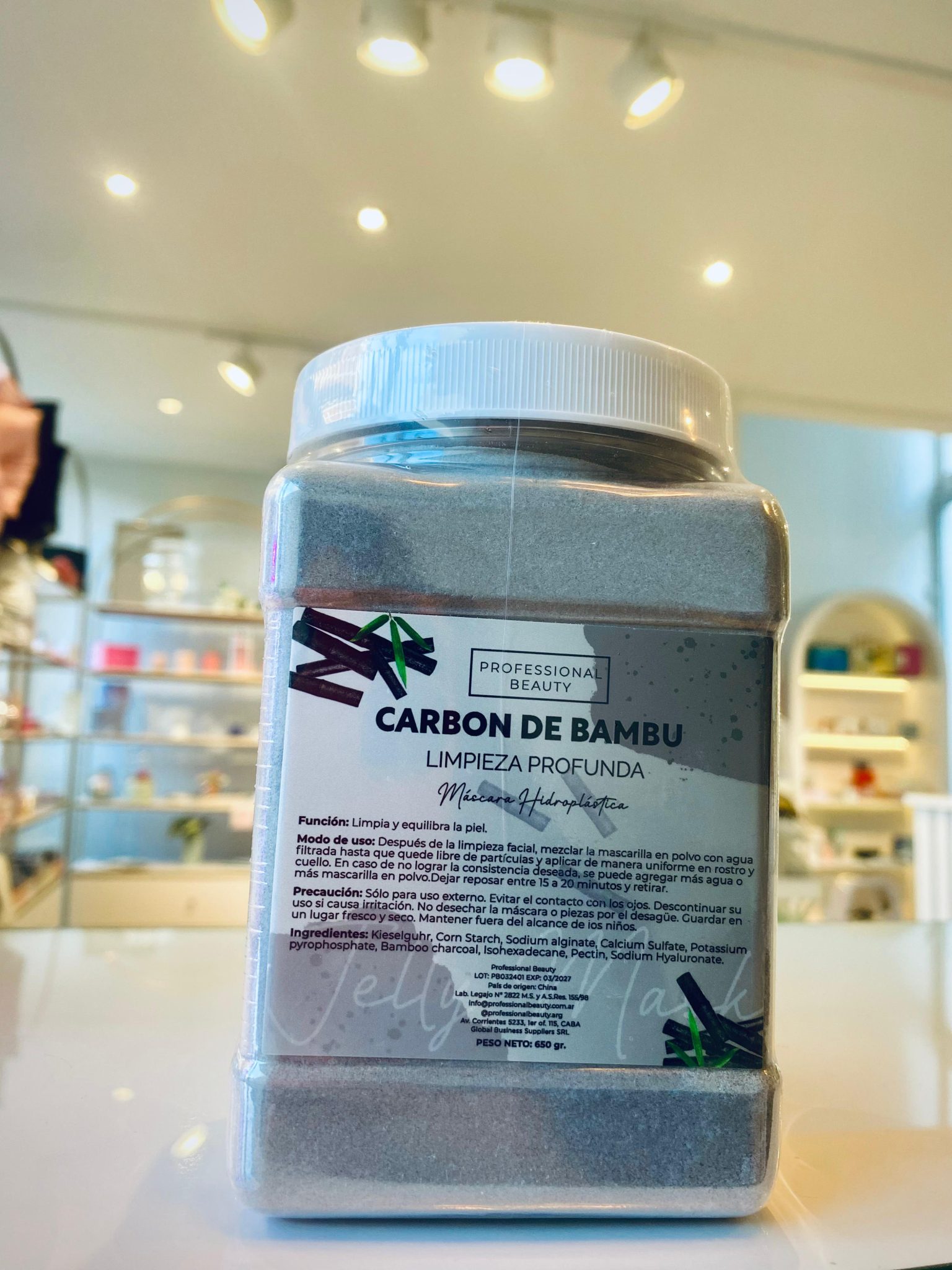 Máscara Hidroplástica 650GRS Carbón de Bambú