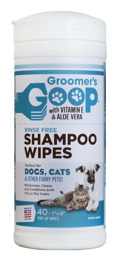 Groomer`s Goop Rinse Free Shampoo servetėlės 40 vnt.