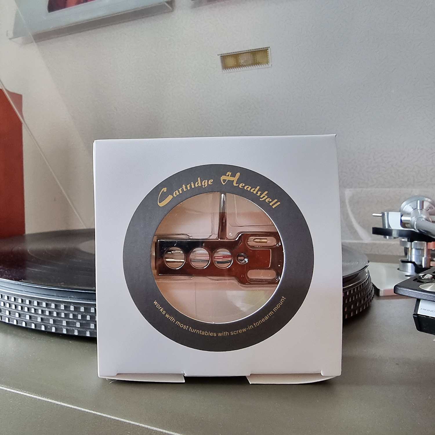 Headshell เฮดเชลยึดหัวเข็ม พร้อมสายสัญญาณ สำหรับเครื่องเล่นแผ่นเสียง