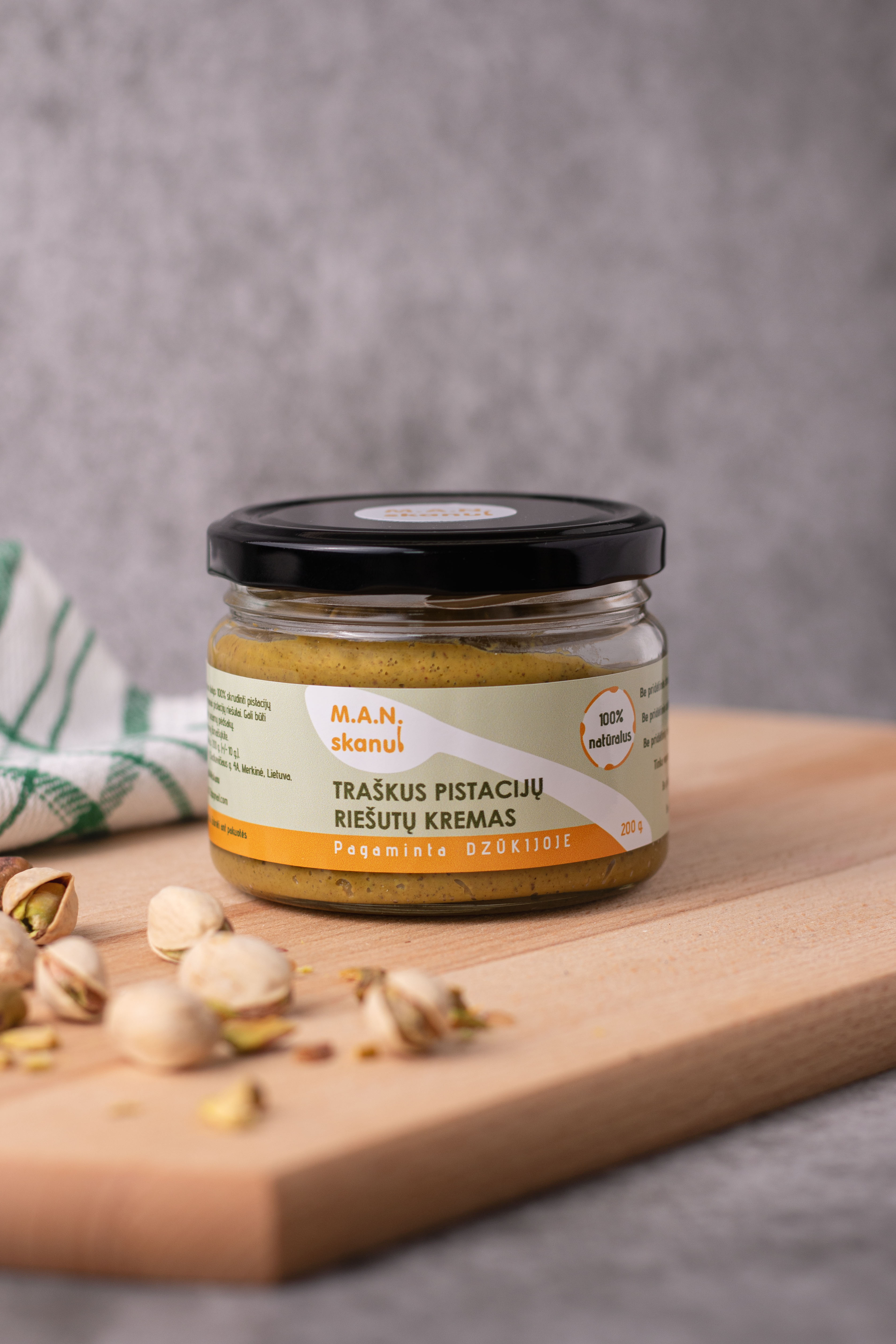 Traškus pistacijų riešutų kremas