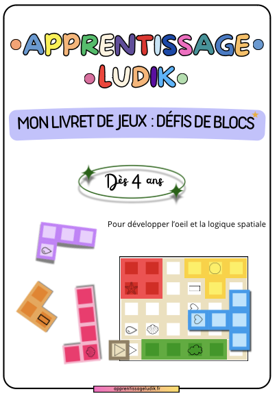 Mon livret de jeux : Défis de blocs