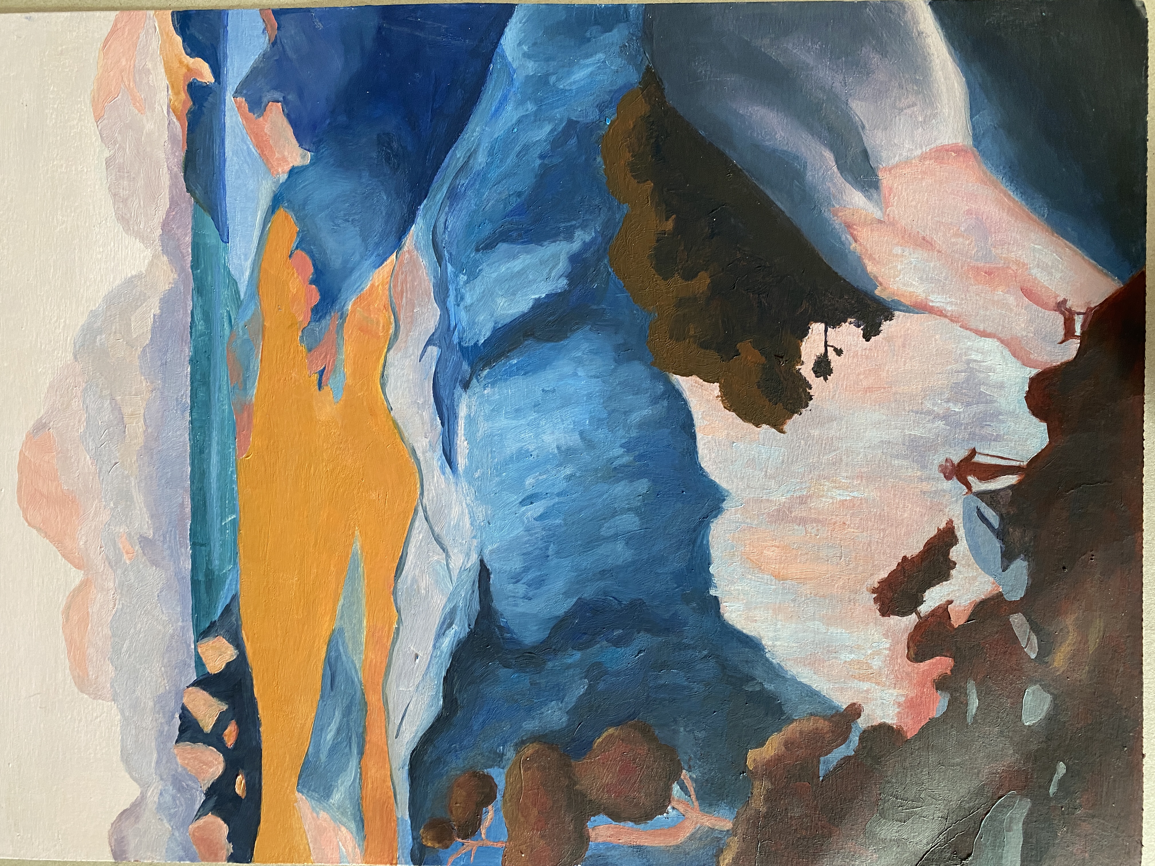 Paisaje (azul y naranja)