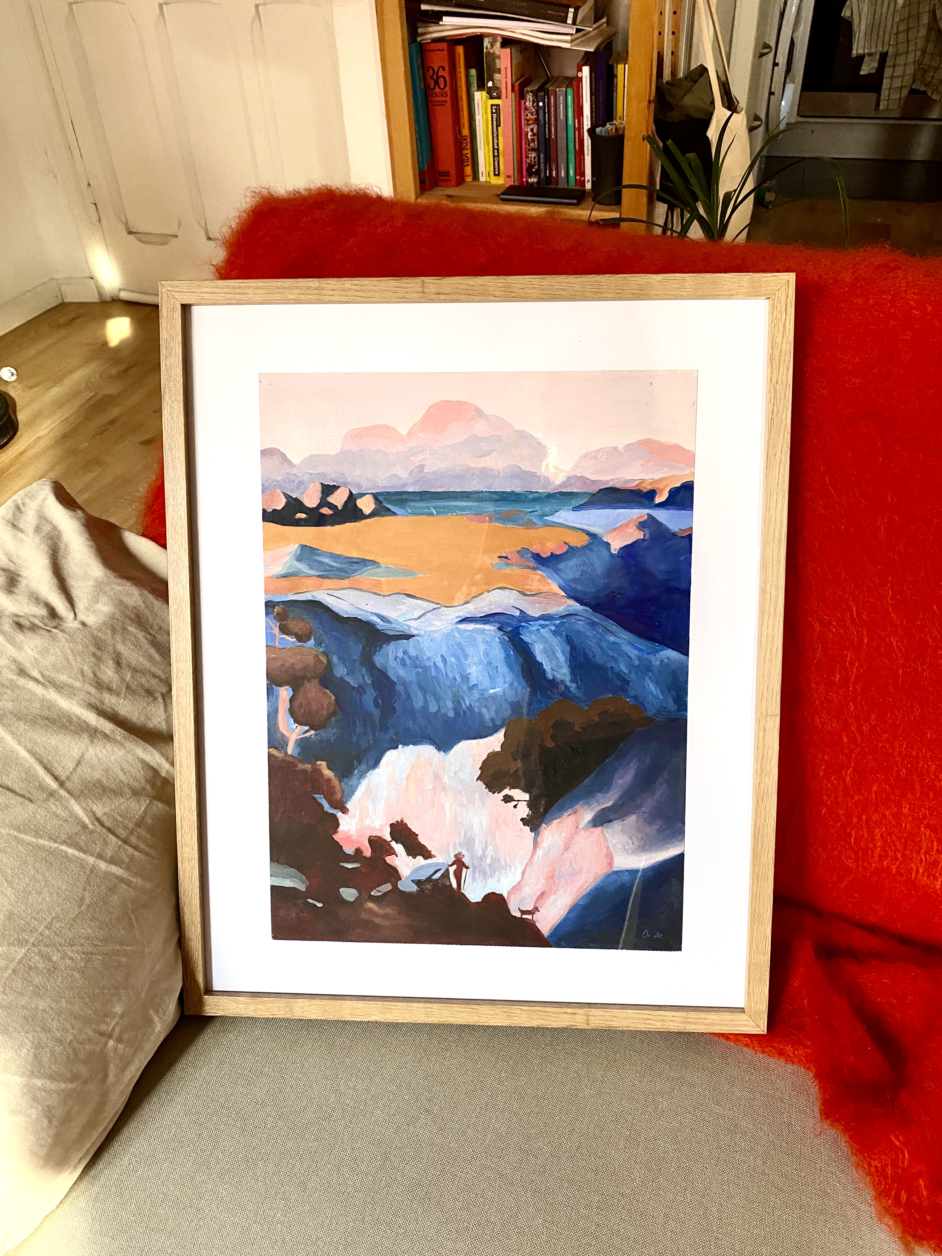 Paisaje (azul y naranja)