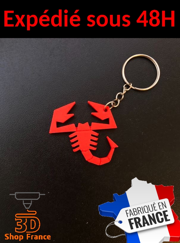 Porte clés Scorpion ABARTH 500 / 595 / 695 Fabriqué en France