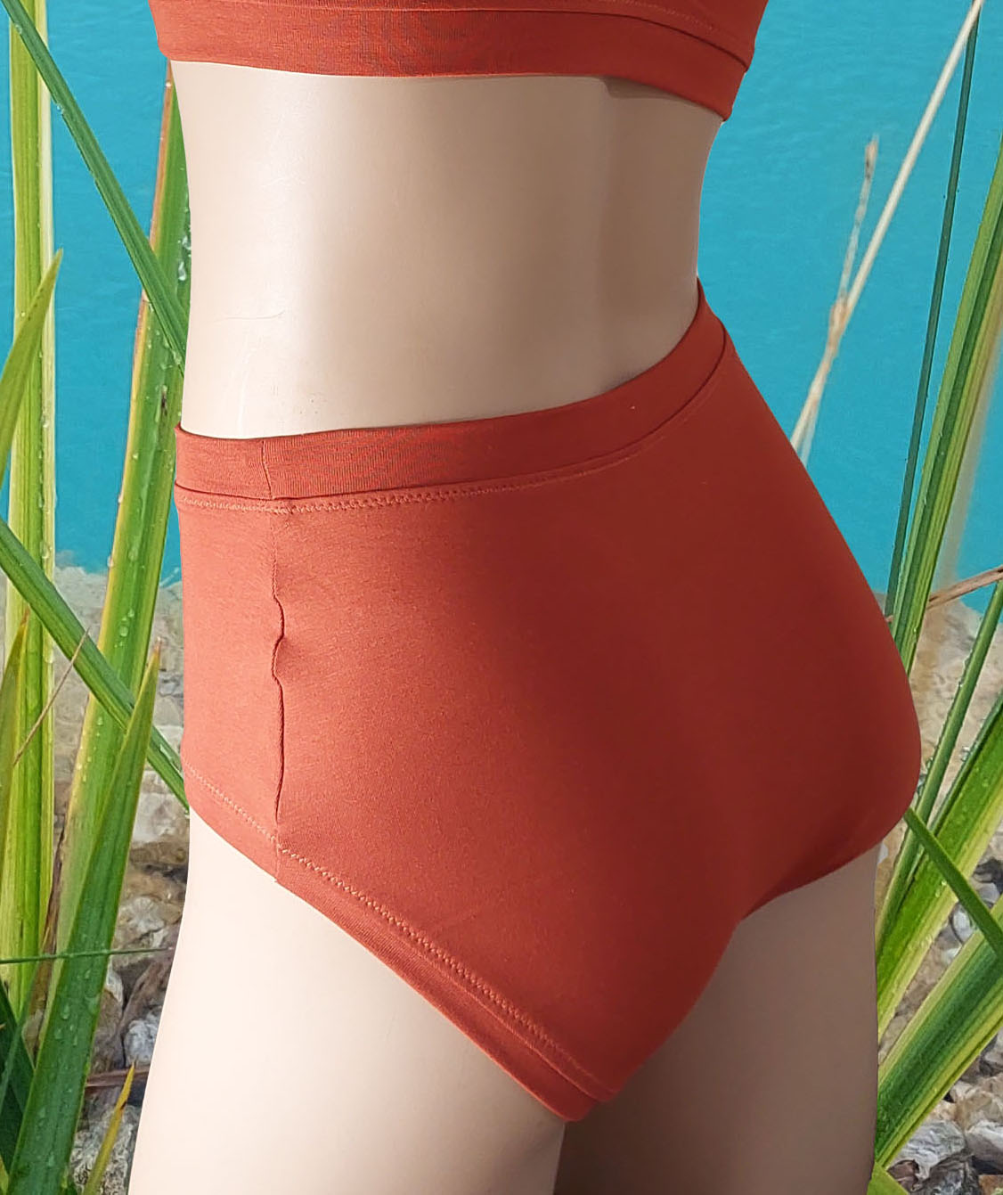 BIO Highwaist-Slip "Rostiger Kürbis"