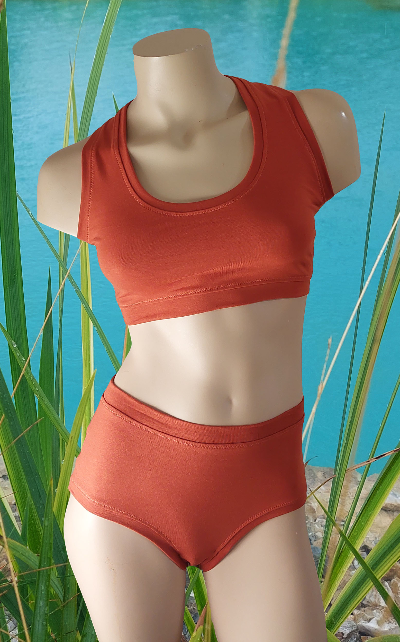 BIO Highwaist-Slip "Rostiger Kürbis"